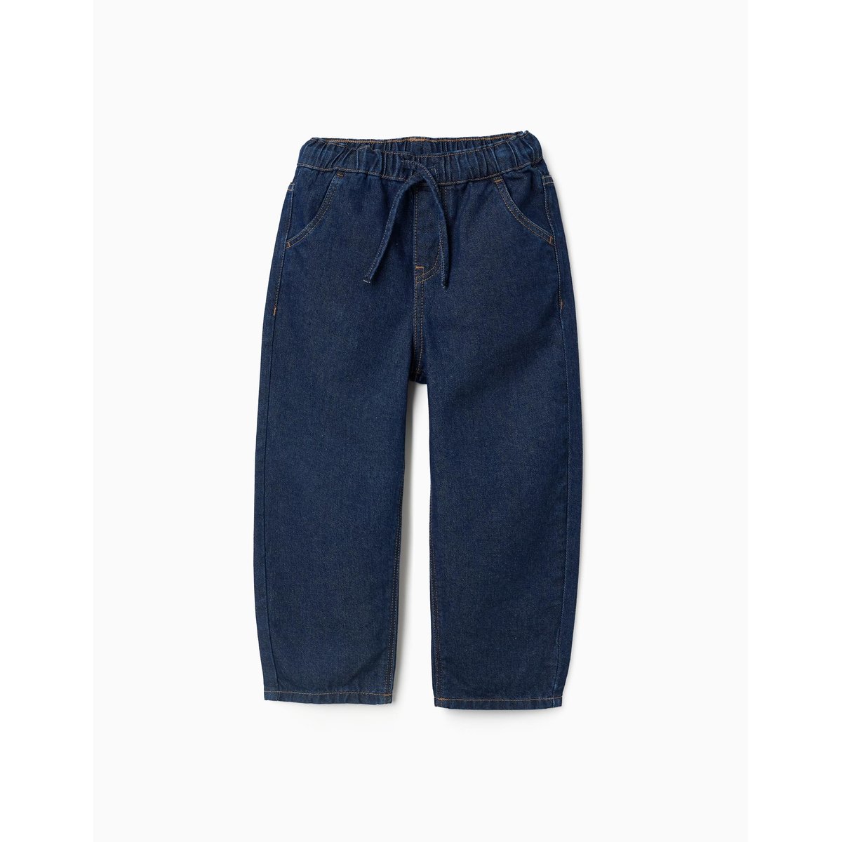 Pantalon en jean baggy avec cordon de serrage bleu foncé, ZIPPY