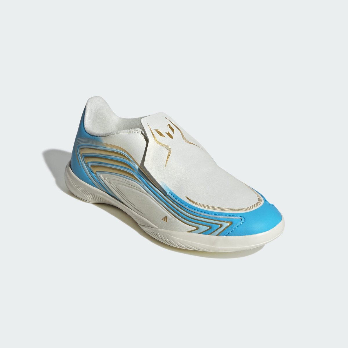 Chaussure De Football Sans Lacets F50 Messi League Indoor Enfants Chaussure De Football Sans Lacets F50 Messi League Indoor Enfants ivory / semi blue burst / icey blue, adidas Performance
