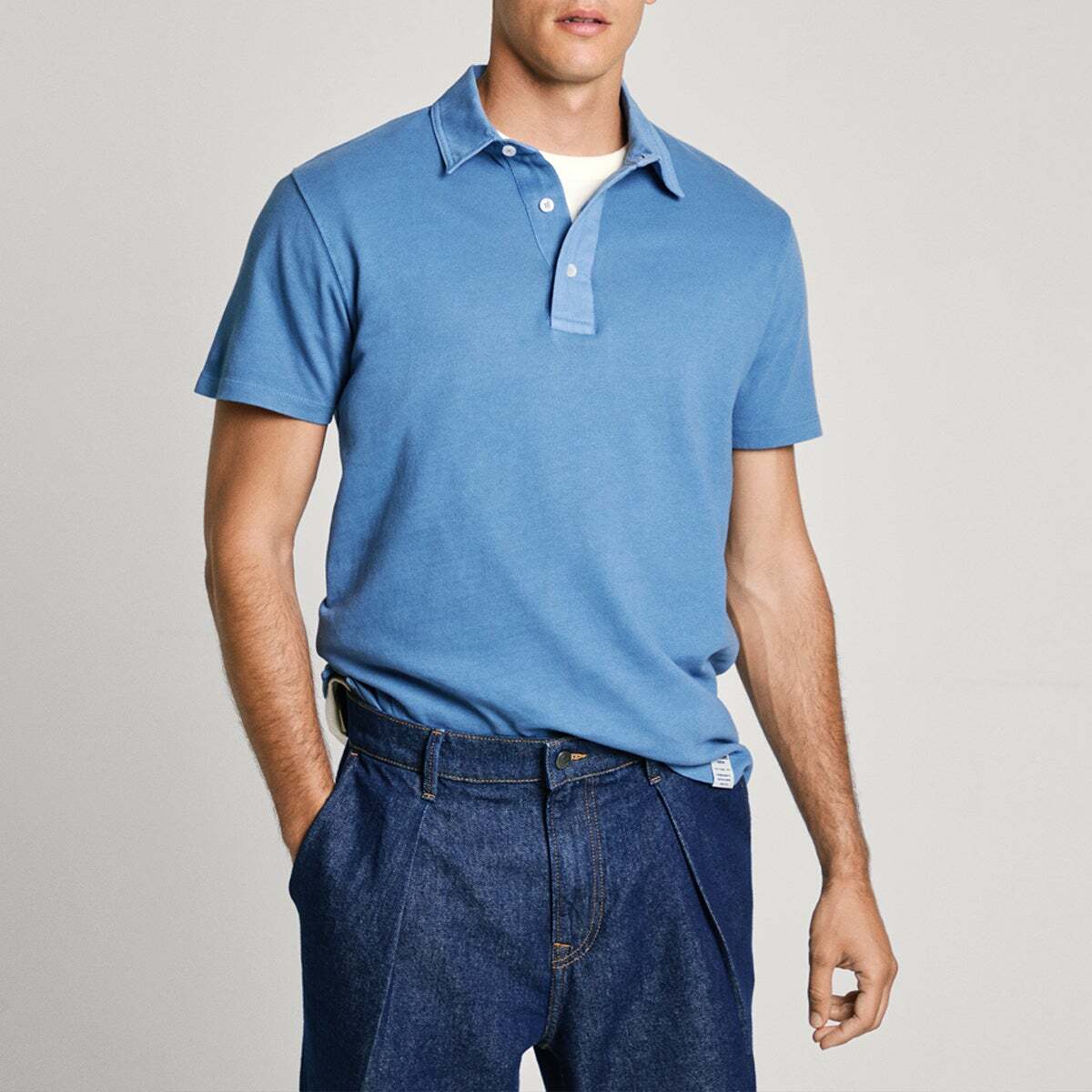 Polo Coupe Regular Avec Détails En Twill bleu union, PEPE JEANS