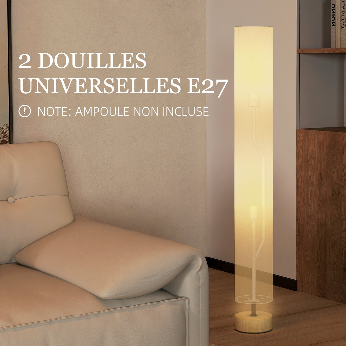 Lampadaire Lin Beige beige, HOMCOM