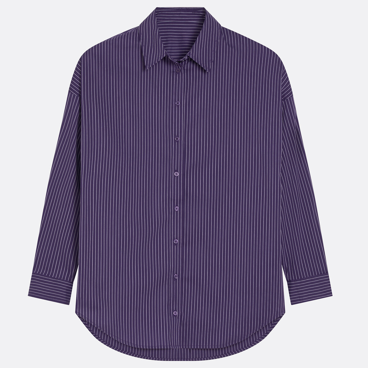 Camisa de rayas amplia, Signature APOLLINE violeta a rayas, LA REDOUTE COLLECTIONS