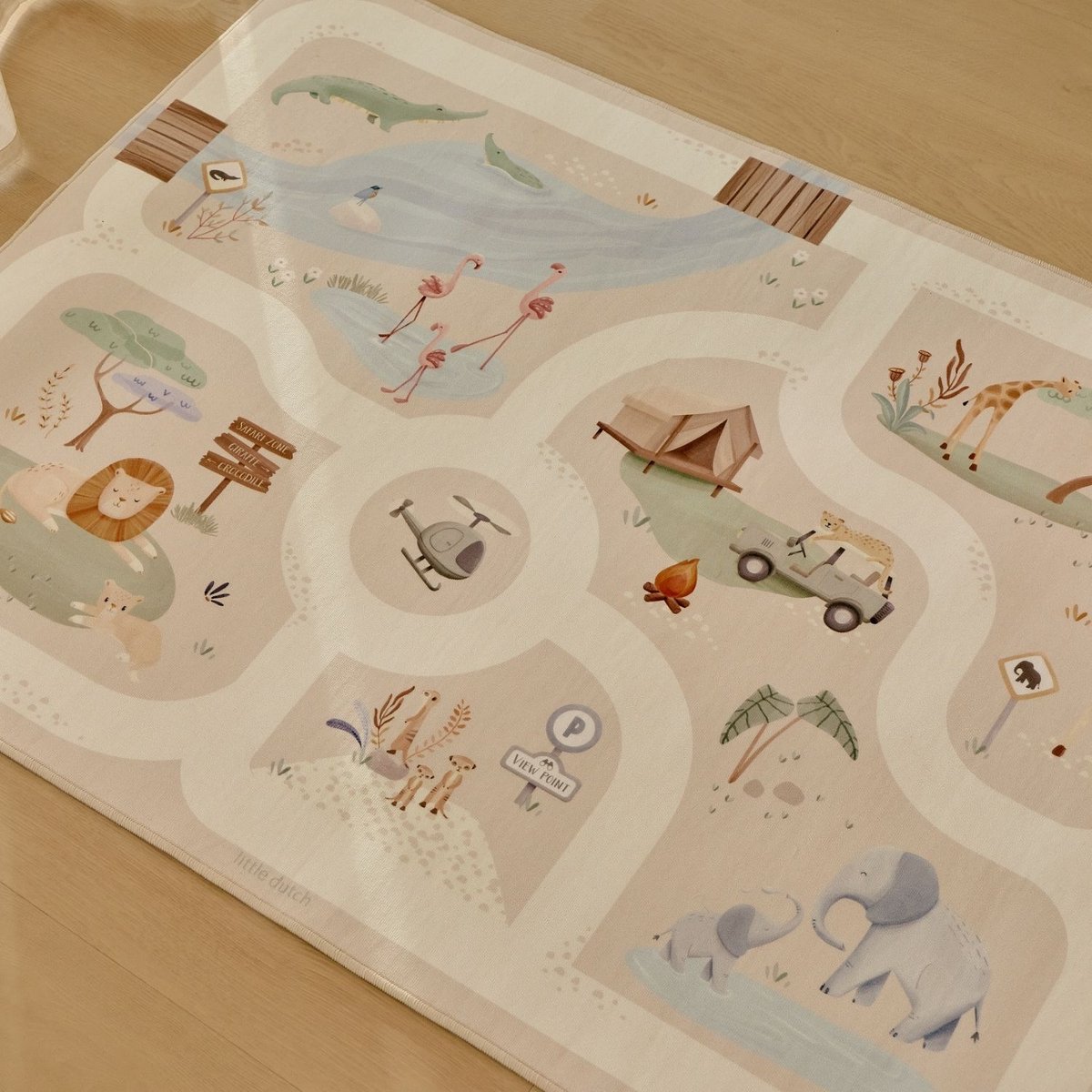 Tapis de jeu et circuit de voitures beige, multicolore, LITTLE DUTCH