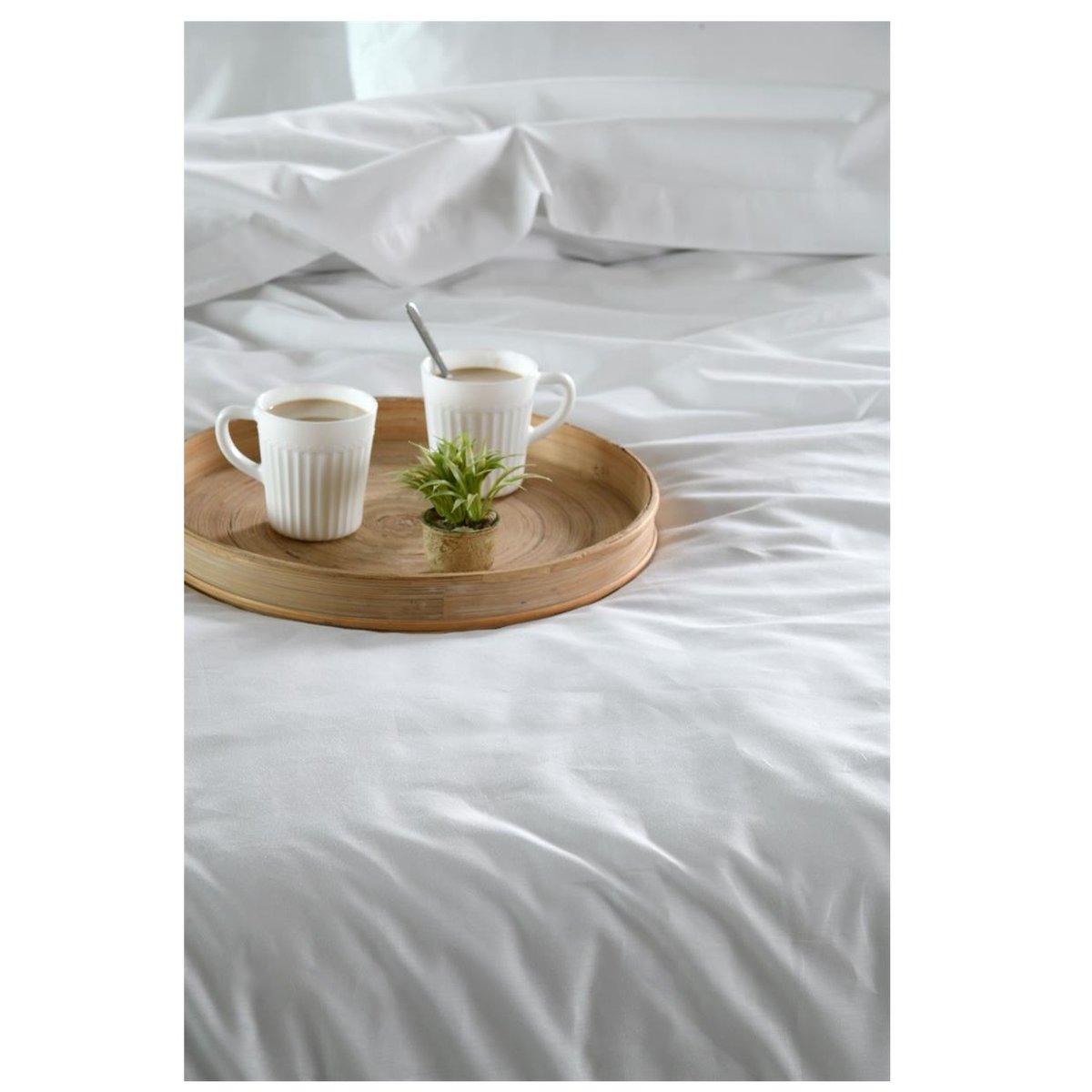 Drap housse percale en coton Nuage blanc, EDEN
