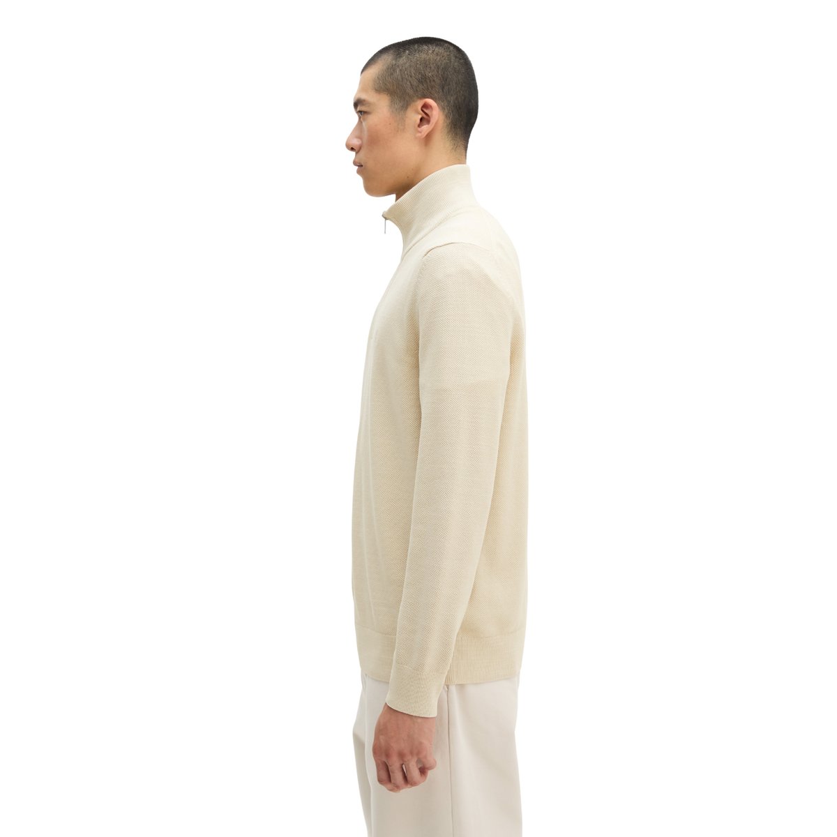 Troyer standard en piqué de coton biologique beige, MARC O'POLO