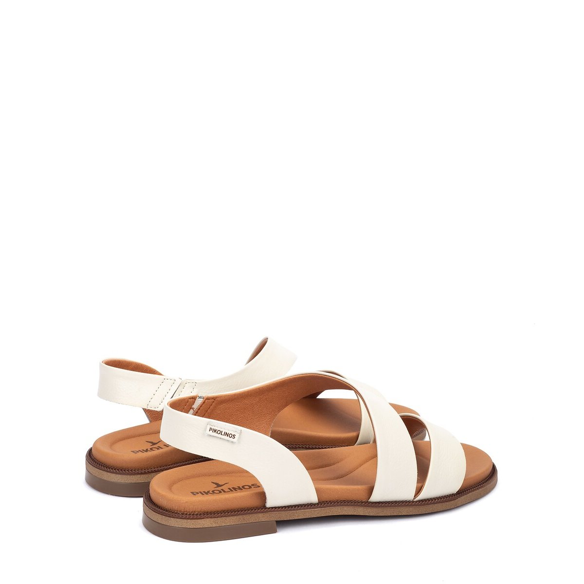 Nevia Flat Leather Sandals white, PIKOLINOS