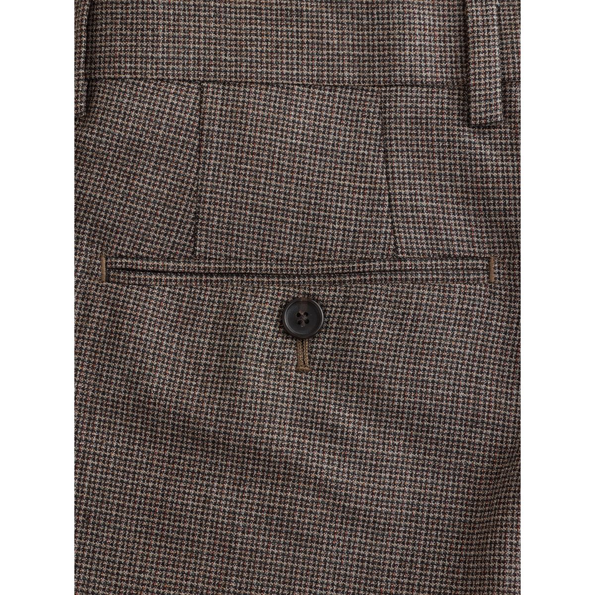 Pantalon de costume slim laine pied-de-poule signature marron, NEXT