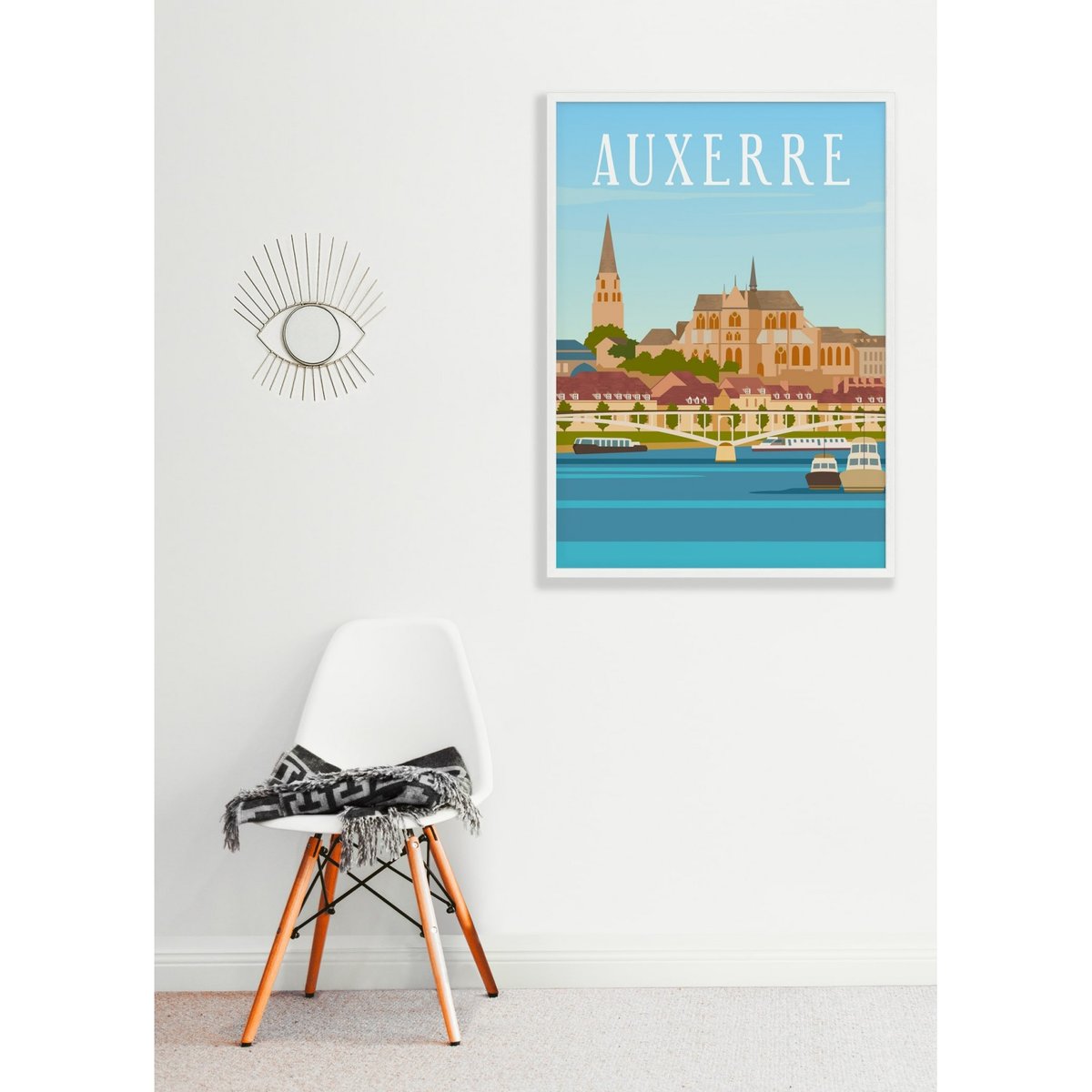 Affiche ville Auxerre blanc, L'AFFICHERIE
