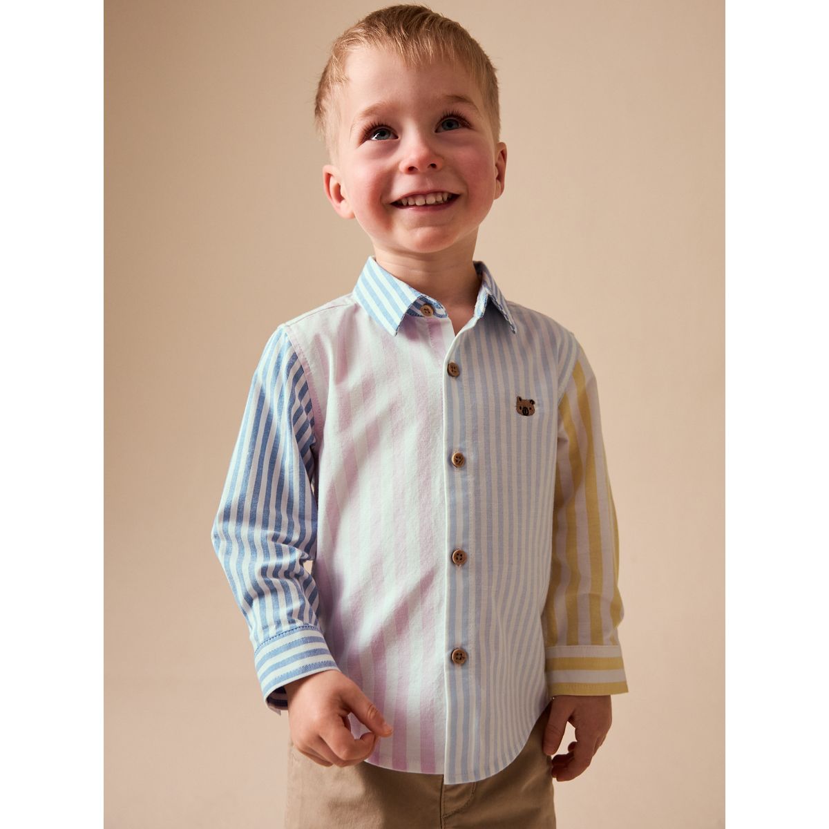 Chemise oxford à manches longues caractère rose/bleu, NEXT