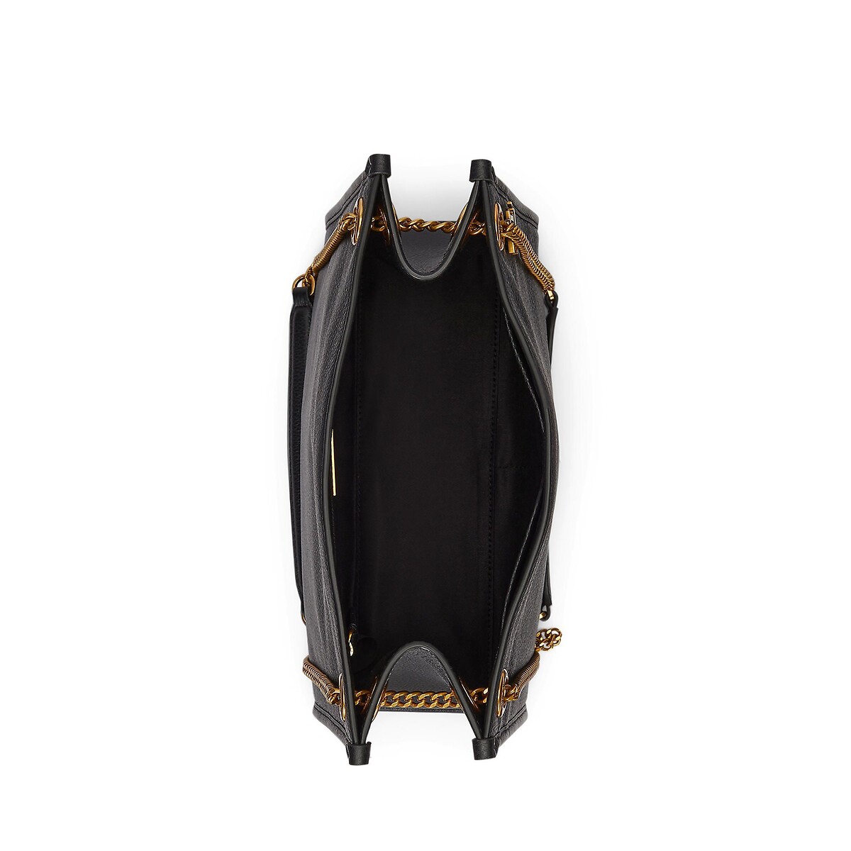 Sac cabas en cuir à bandoulière chaîne, BRADLEY noir, LAUREN RALPH LAUREN