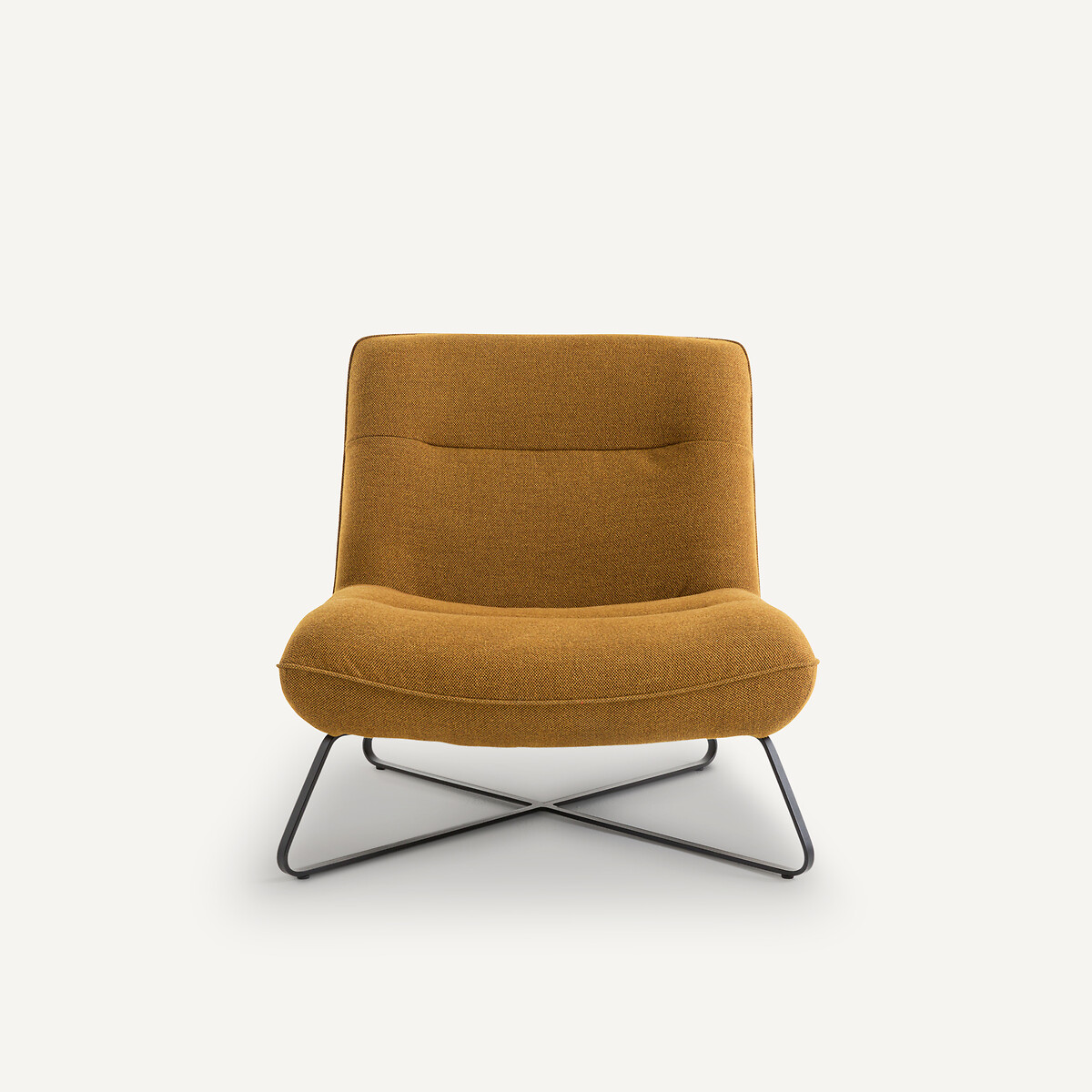 Fauteuil tissu natté chiné, Helma miel ambré, AM.PM