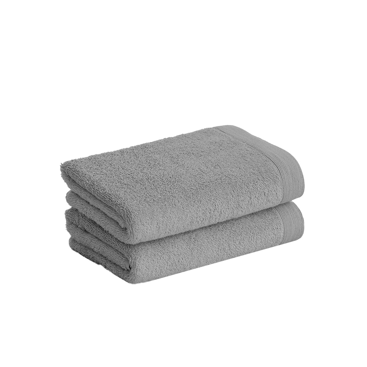 Lot de 2 serviettes de toilette 500 g/m² STUDIO gris perle, SENSEI MAISON