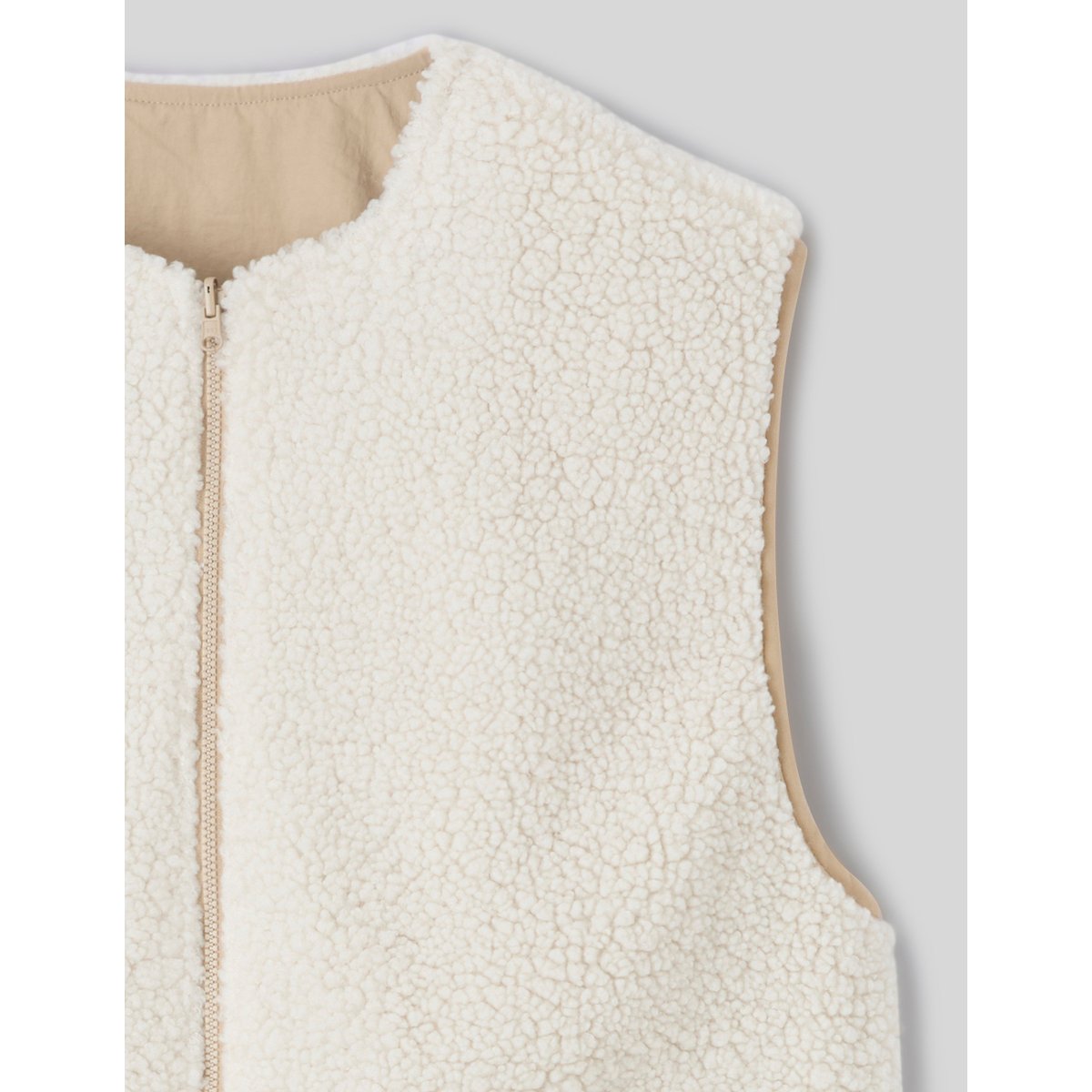 Gilet réversible sans manches sherpa brown, BZB