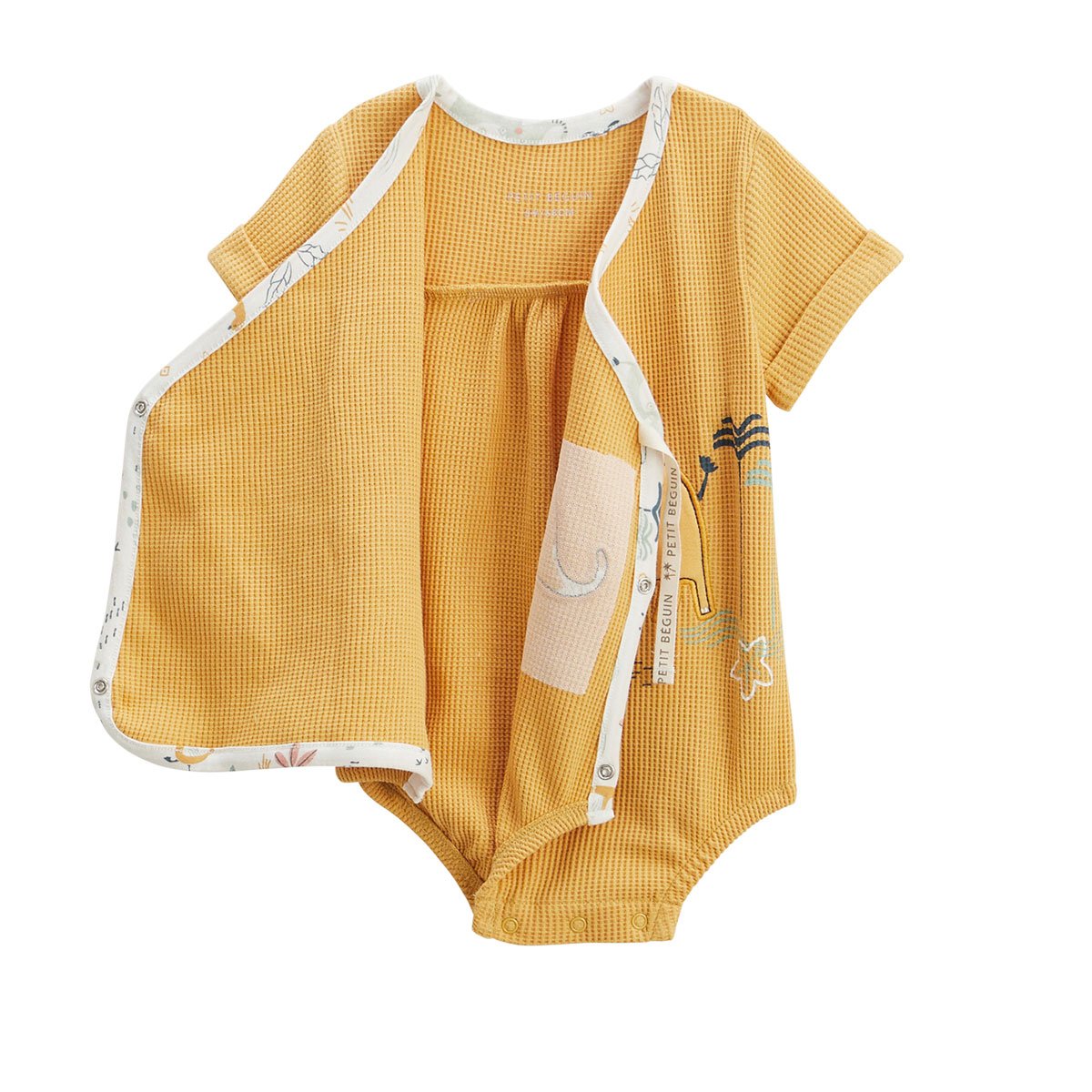 Barboteuse bébé Hawaiki ocre, PETIT BEGUIN