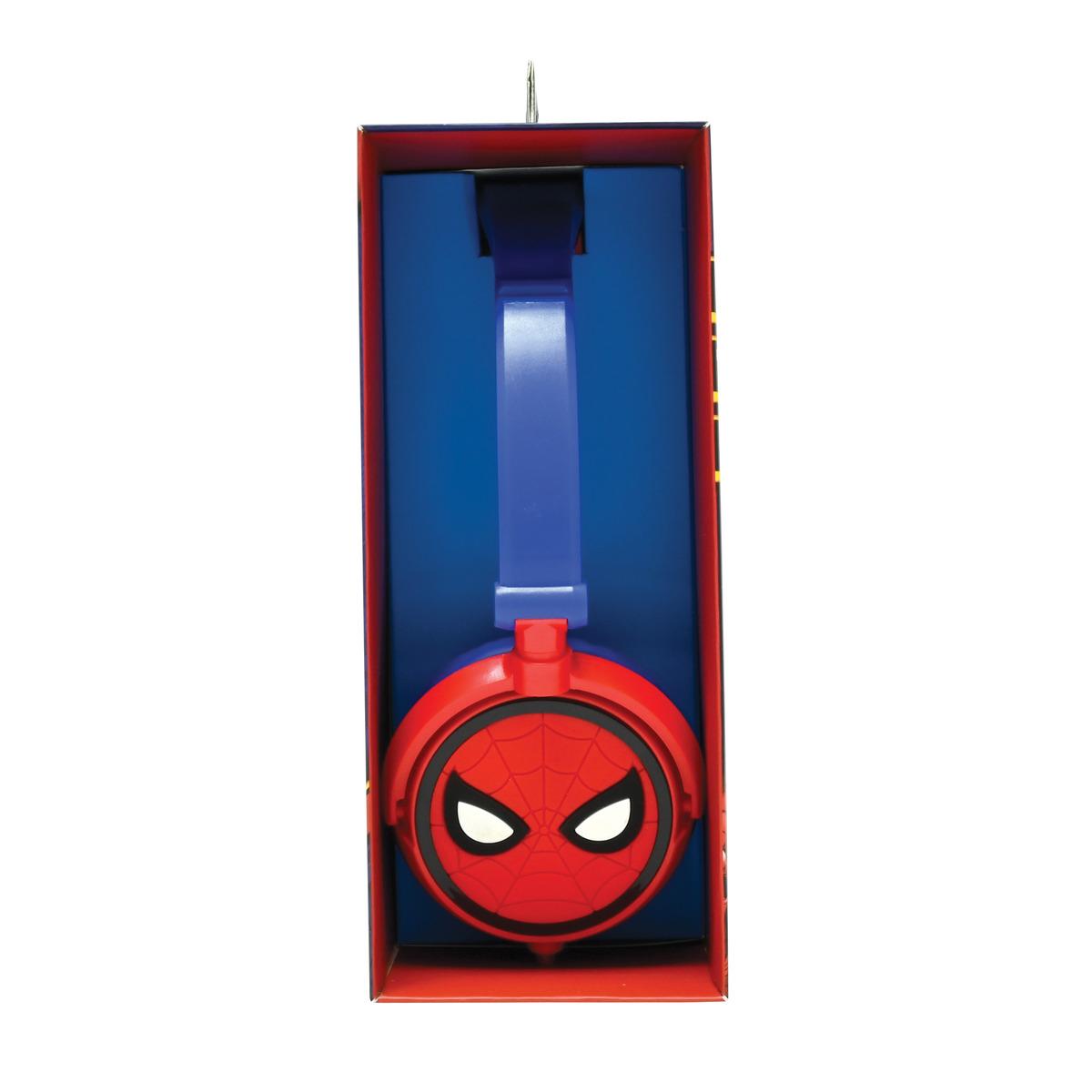 Casque stéréo filaire pliable avec limitation de volume d'écoute SpiderMan rouge, LEXIBOOK