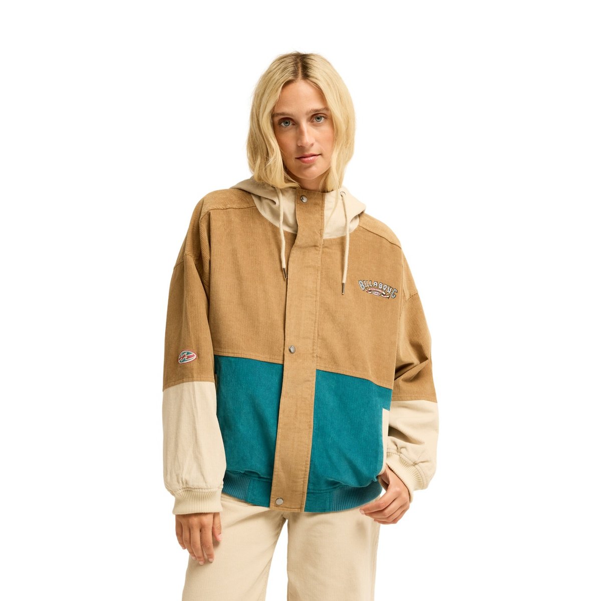 Veste à capuche en velours côtelé SINCE 73 SET THE TONE bleu colonial blue, BILLABONG