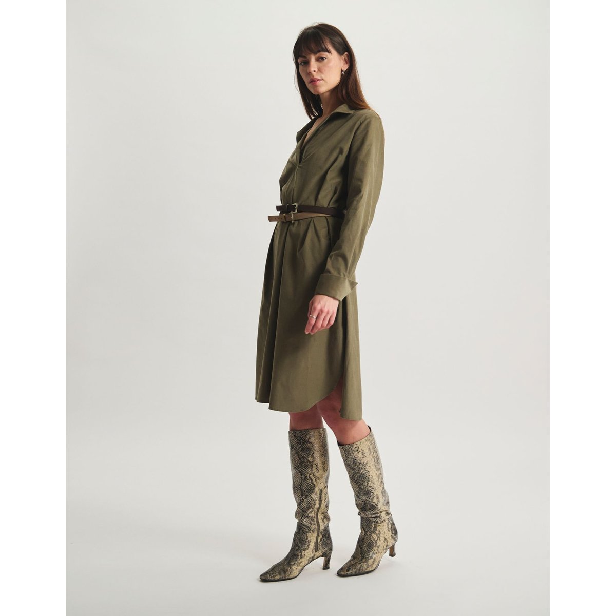 Robe Noella en coton vert, INES DE LA FRESSANGE PARIS