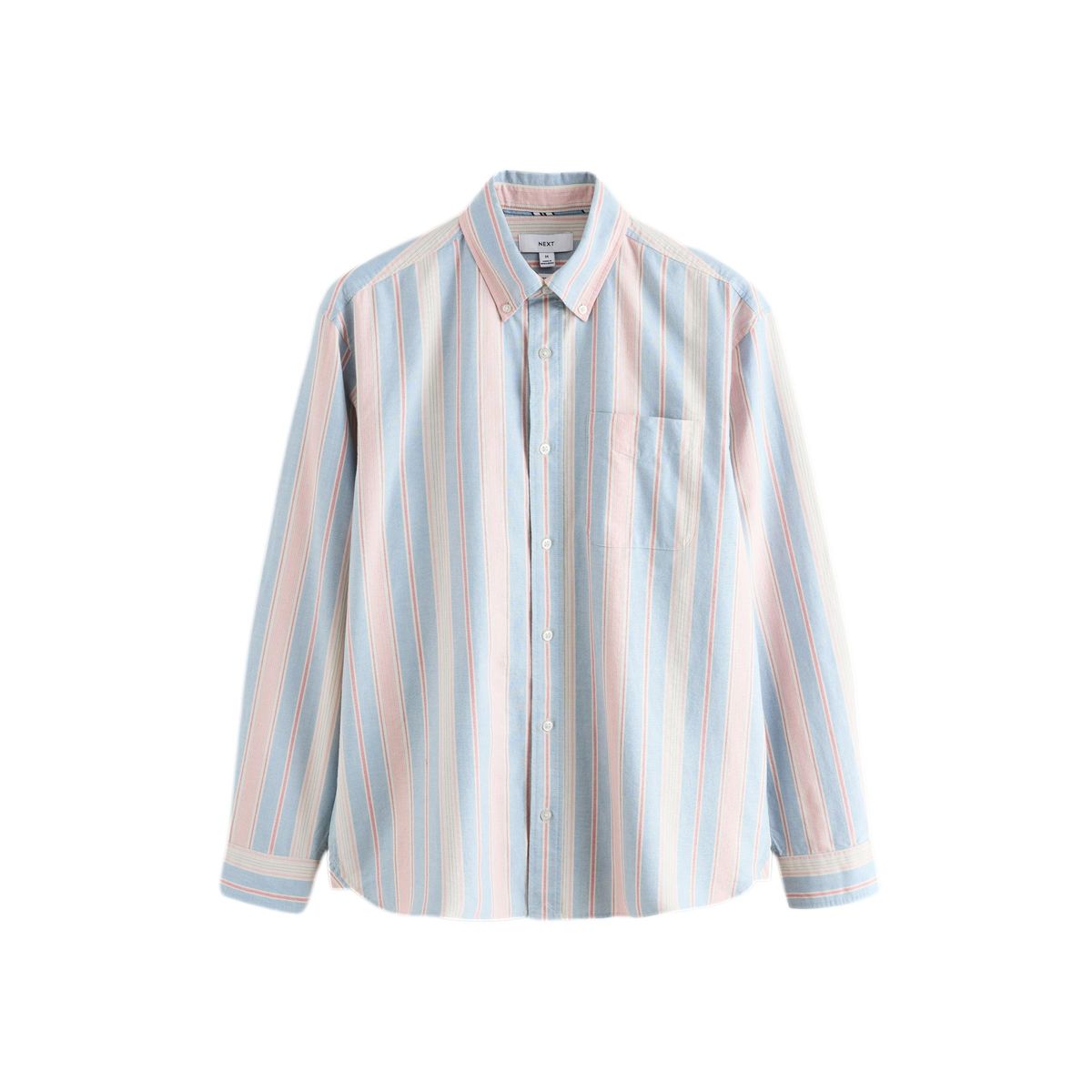 Chemise oxford manches longues à rayure bleu/rose, NEXT
