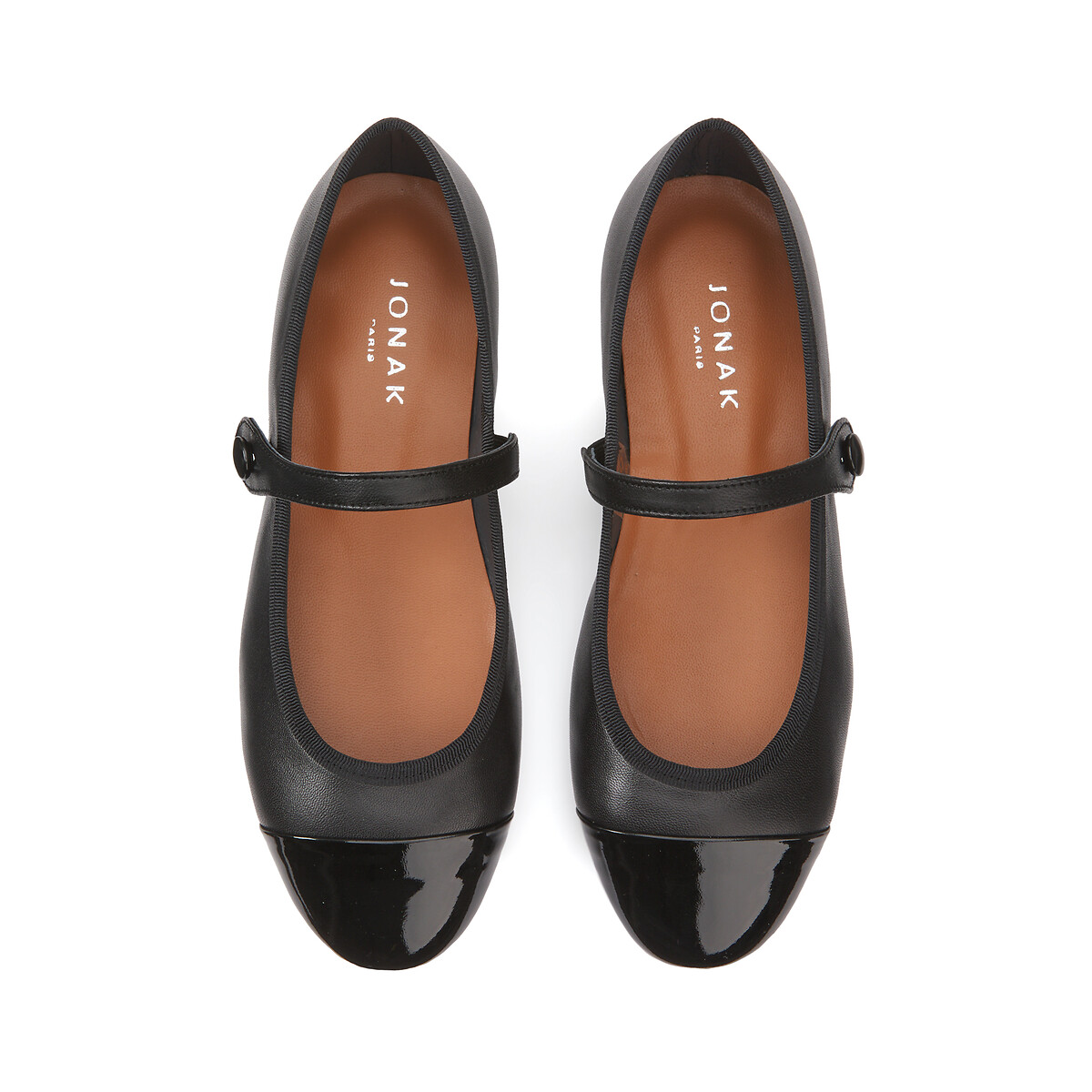 Dreux Leather Ballet Flats, Made in Europe black, JONAK