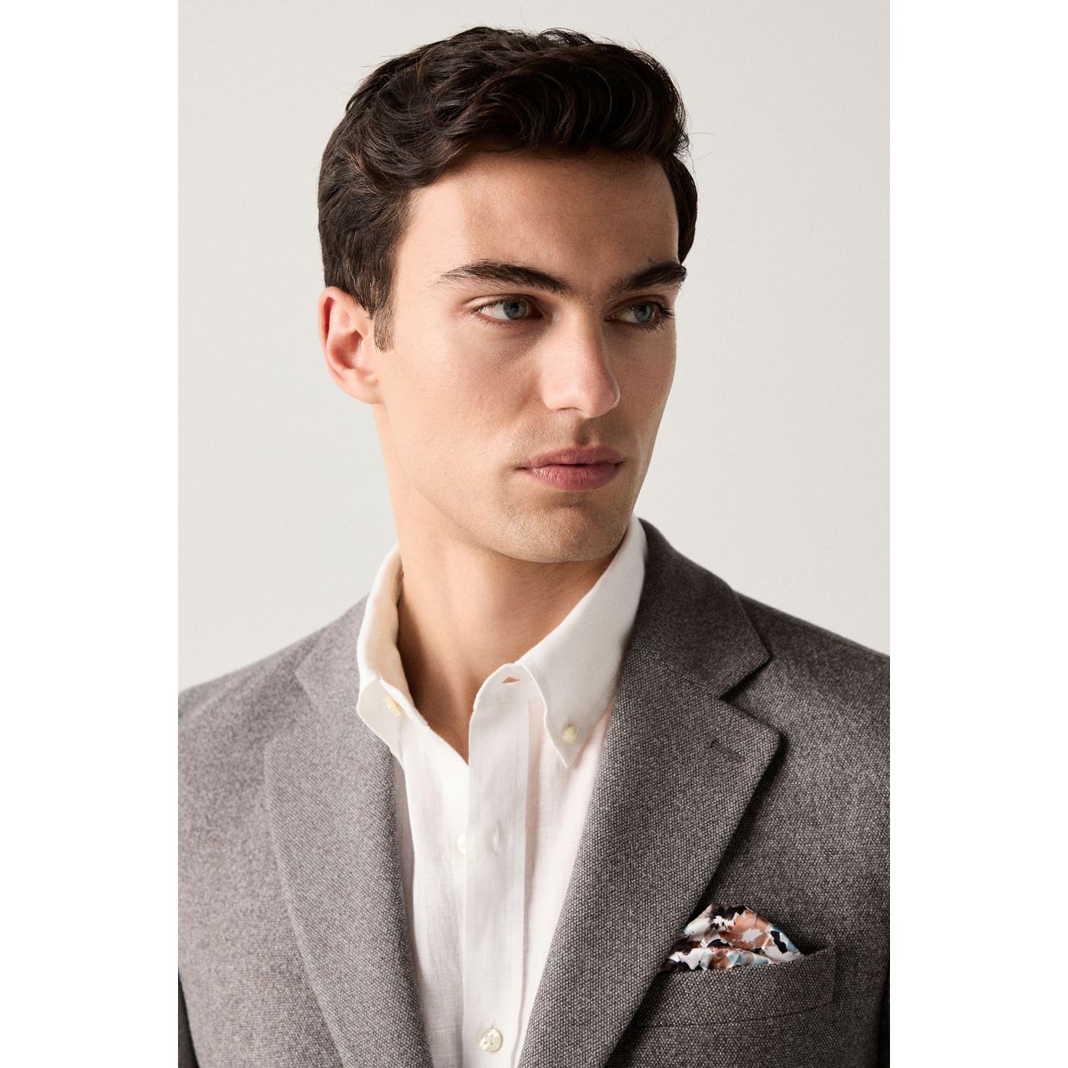 Blazer slim en jersey texturé doux gris, NEXT