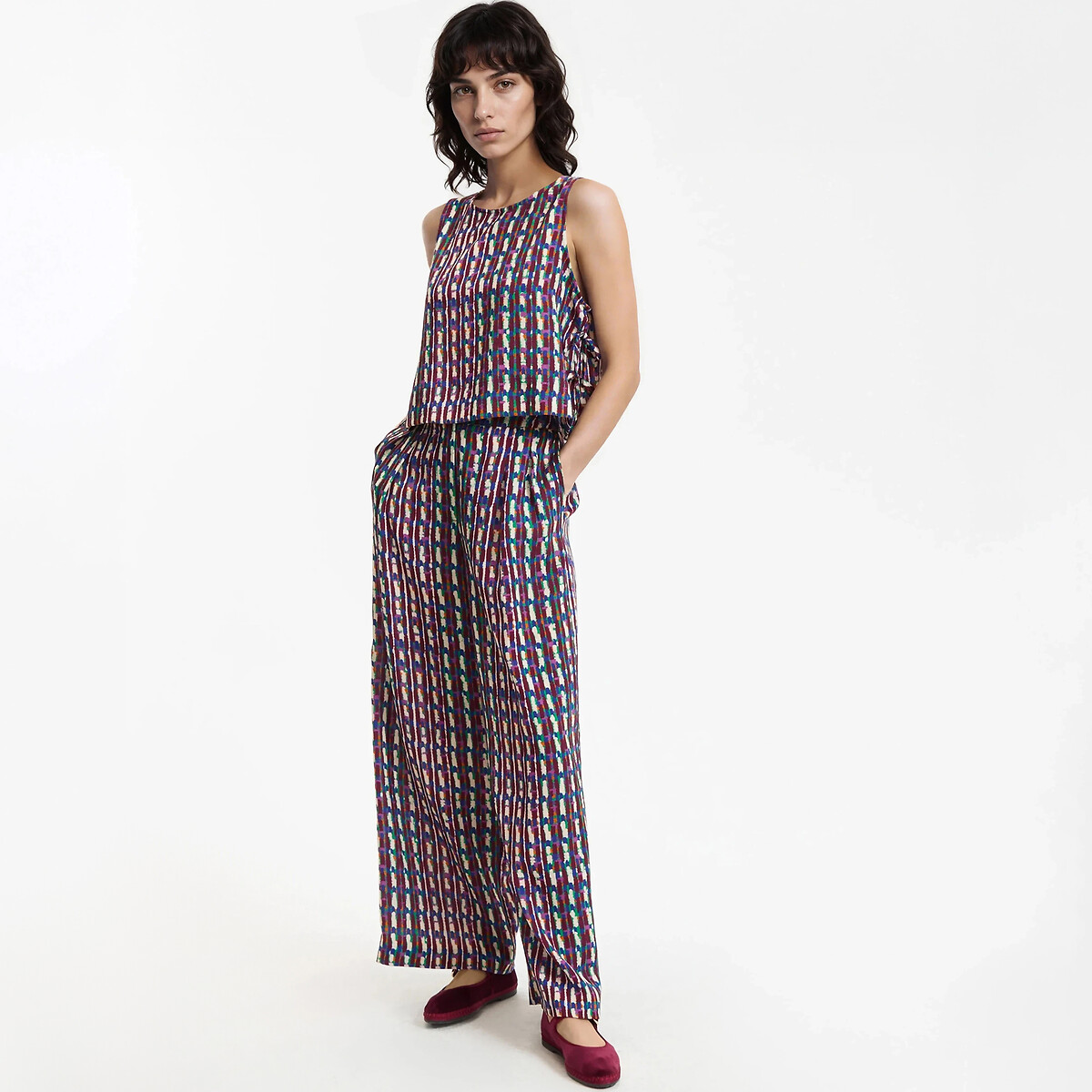 Top sans manches imprimé à nouer sur les côtés  imprimé ethnique, LA REDOUTE COLLECTIONS