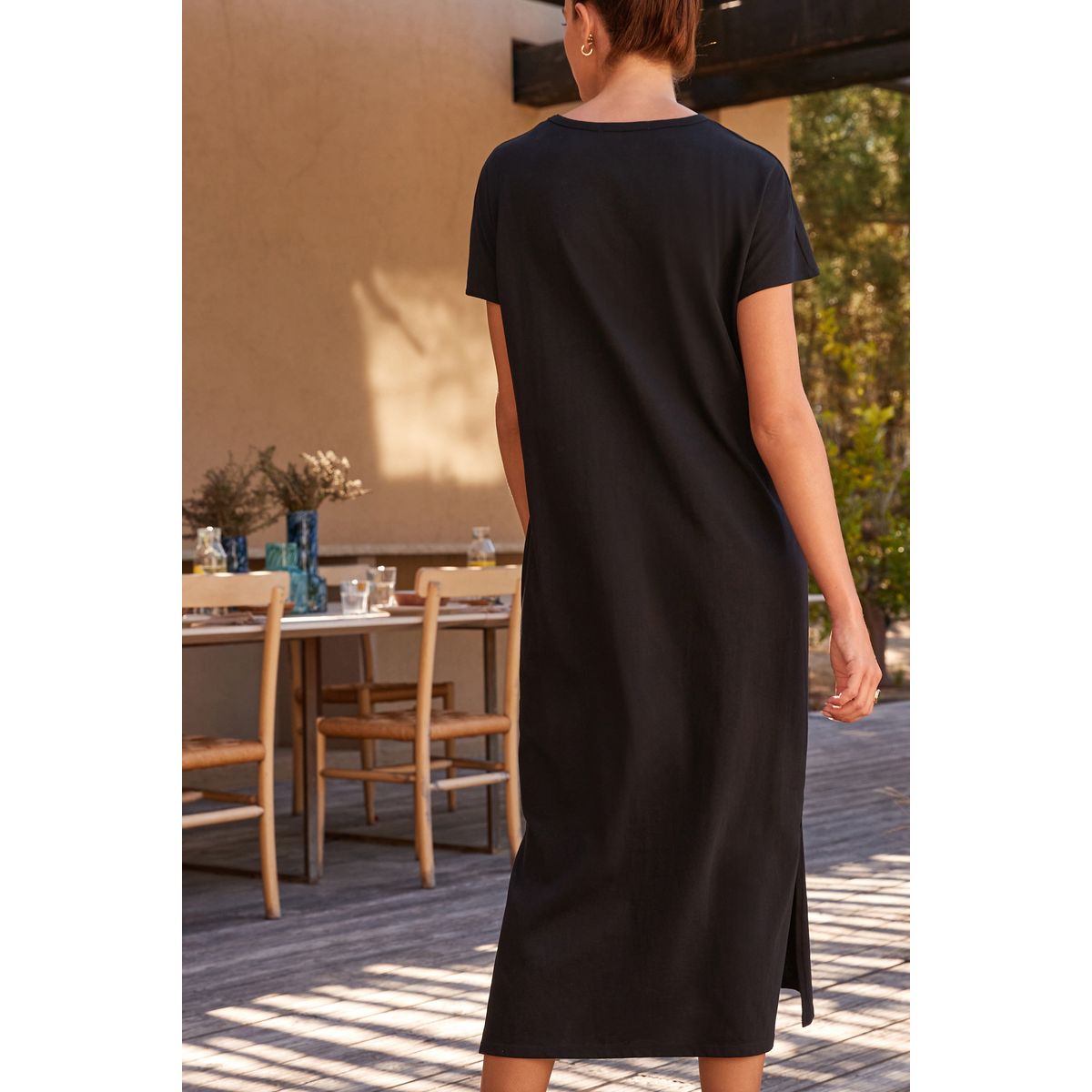 Robe d’été à torsade et manches courtes noir, NEXT