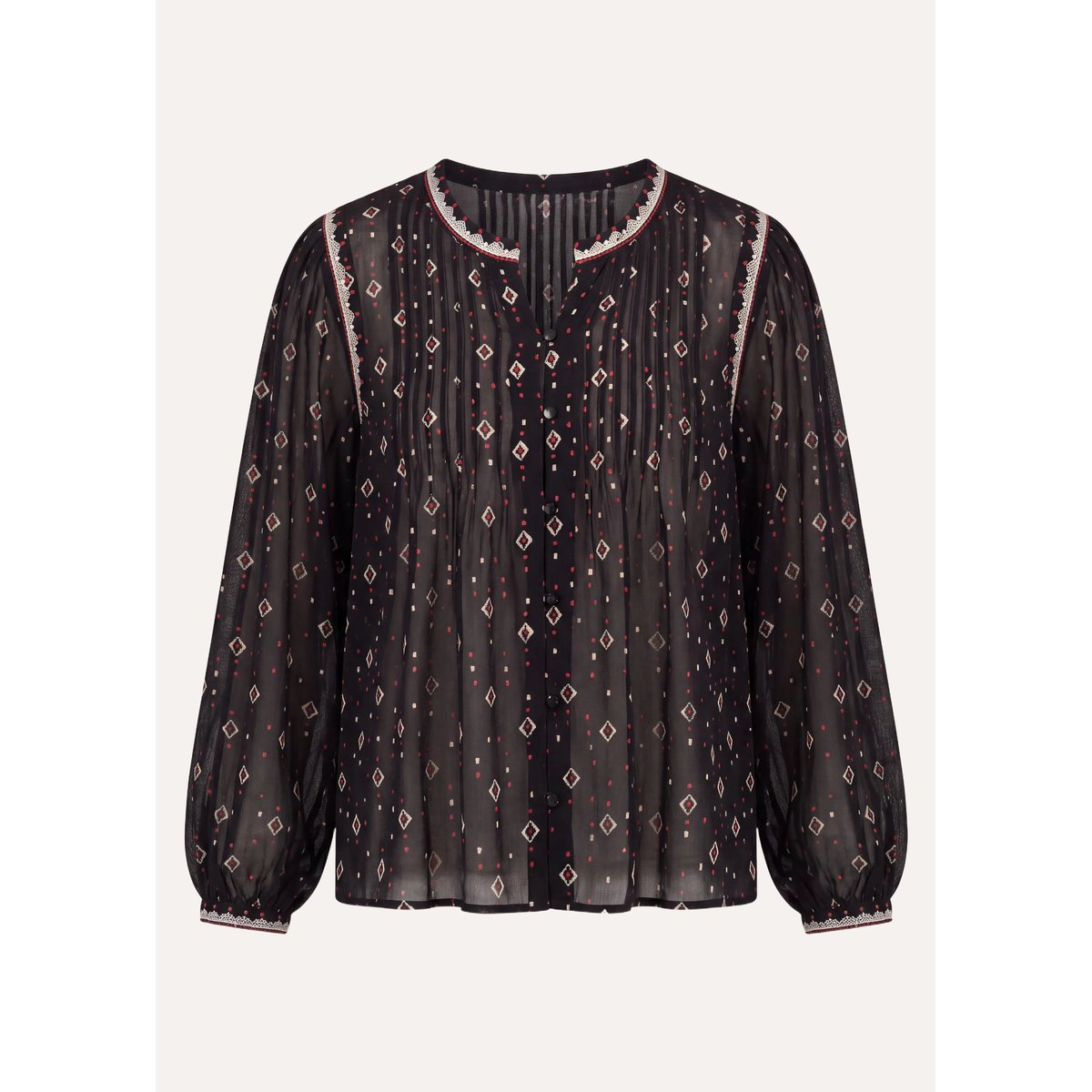 Chemise manches longues à imprimé noir, LA FEE MARABOUTEE