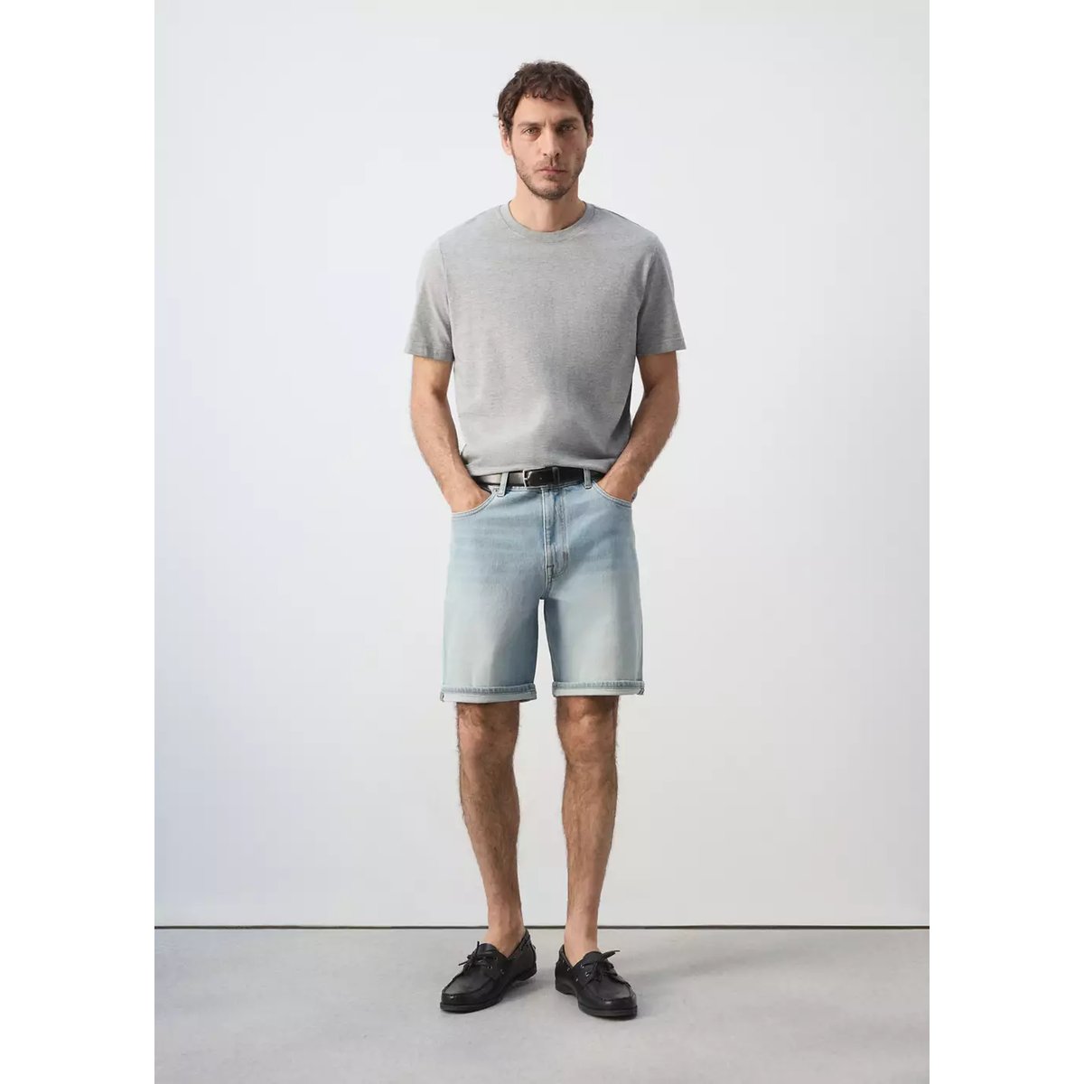 Bermuda en jean slim fit bleu clair, MANGO MAN