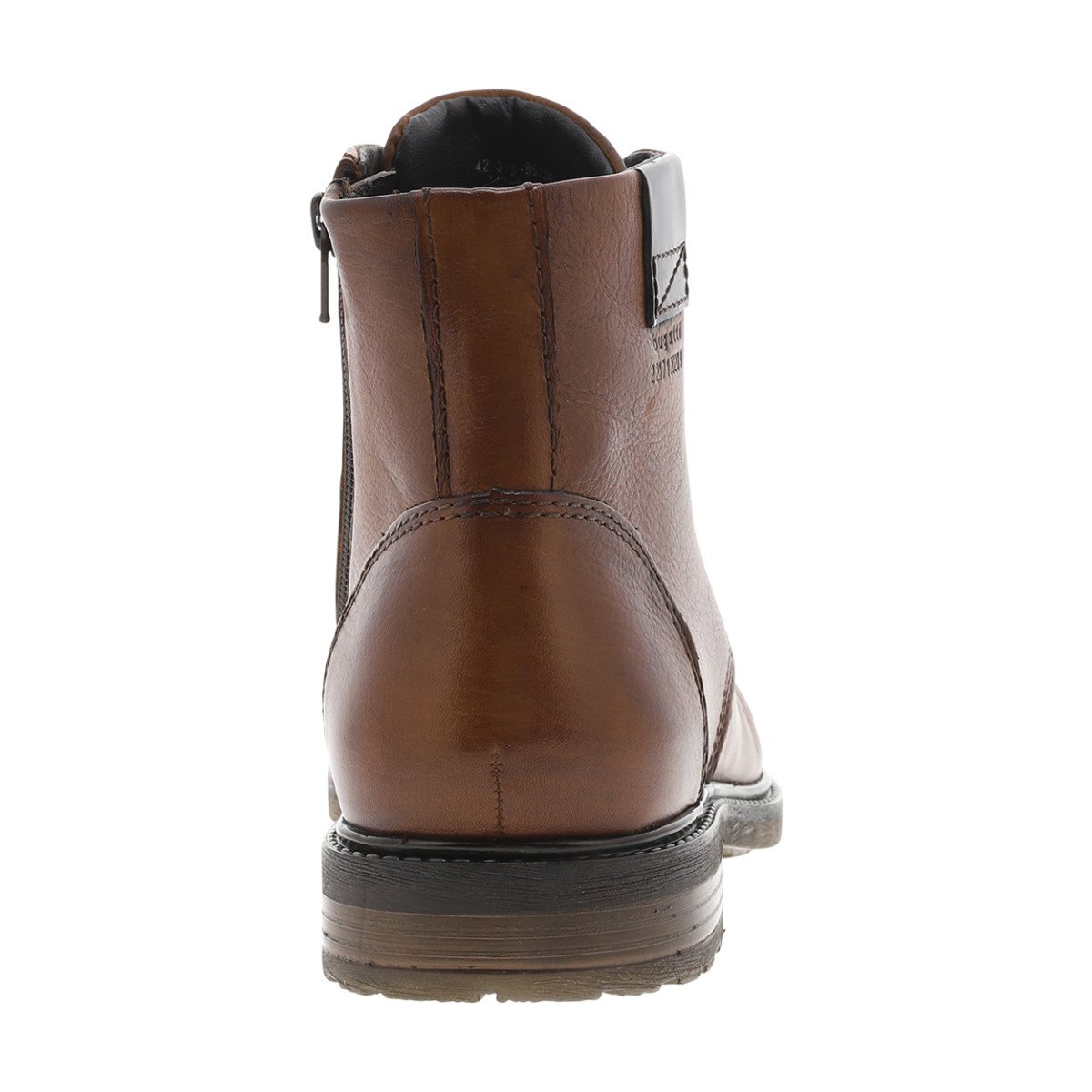 Bottines cuir talon plat marron, BUGATTI