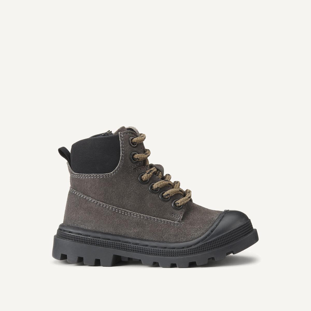 Stivaletti con lacci in pelle grigio, LA REDOUTE COLLECTIONS