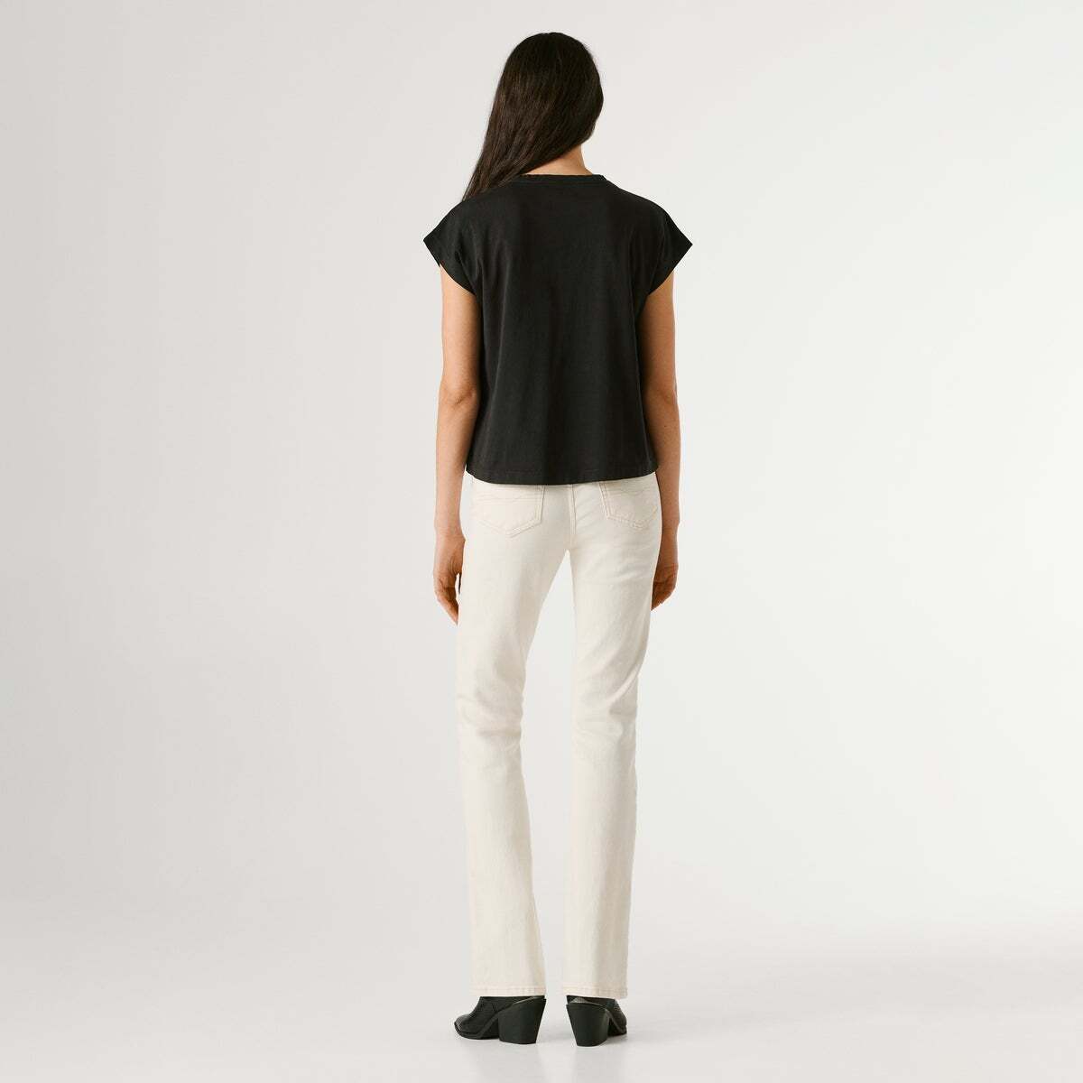 T-Shirt Avec Détails Ajourés Floraux noir, PEPE JEANS