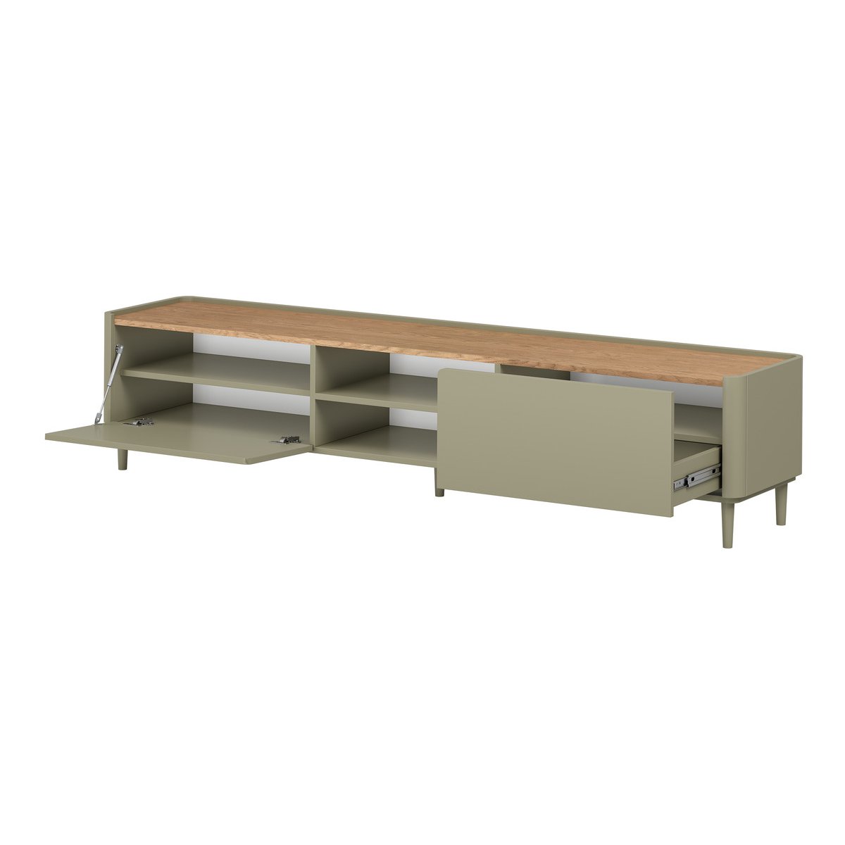 Meuble TV 220 cm , ANYA vert, BOBOCHIC
