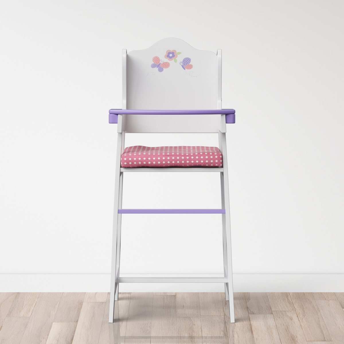 Chaise Haute Poupée avec Coussin, LITTLE PRINCESS blanc, TEAMSON KIDS
