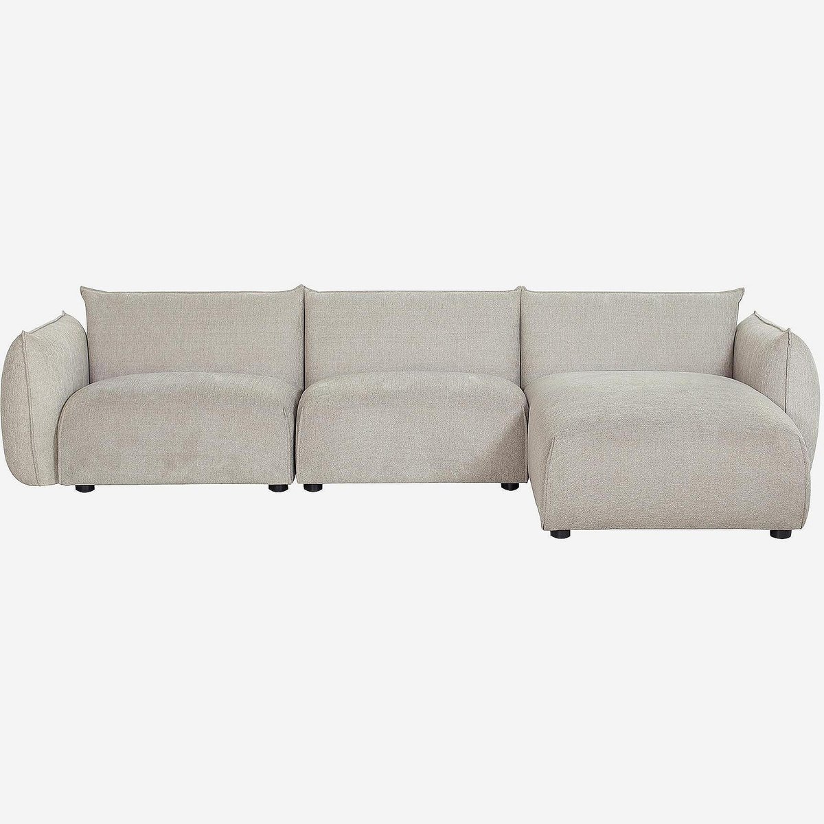 Canapé d'angle droit en tissu CELESTE gris clair, HABITAT