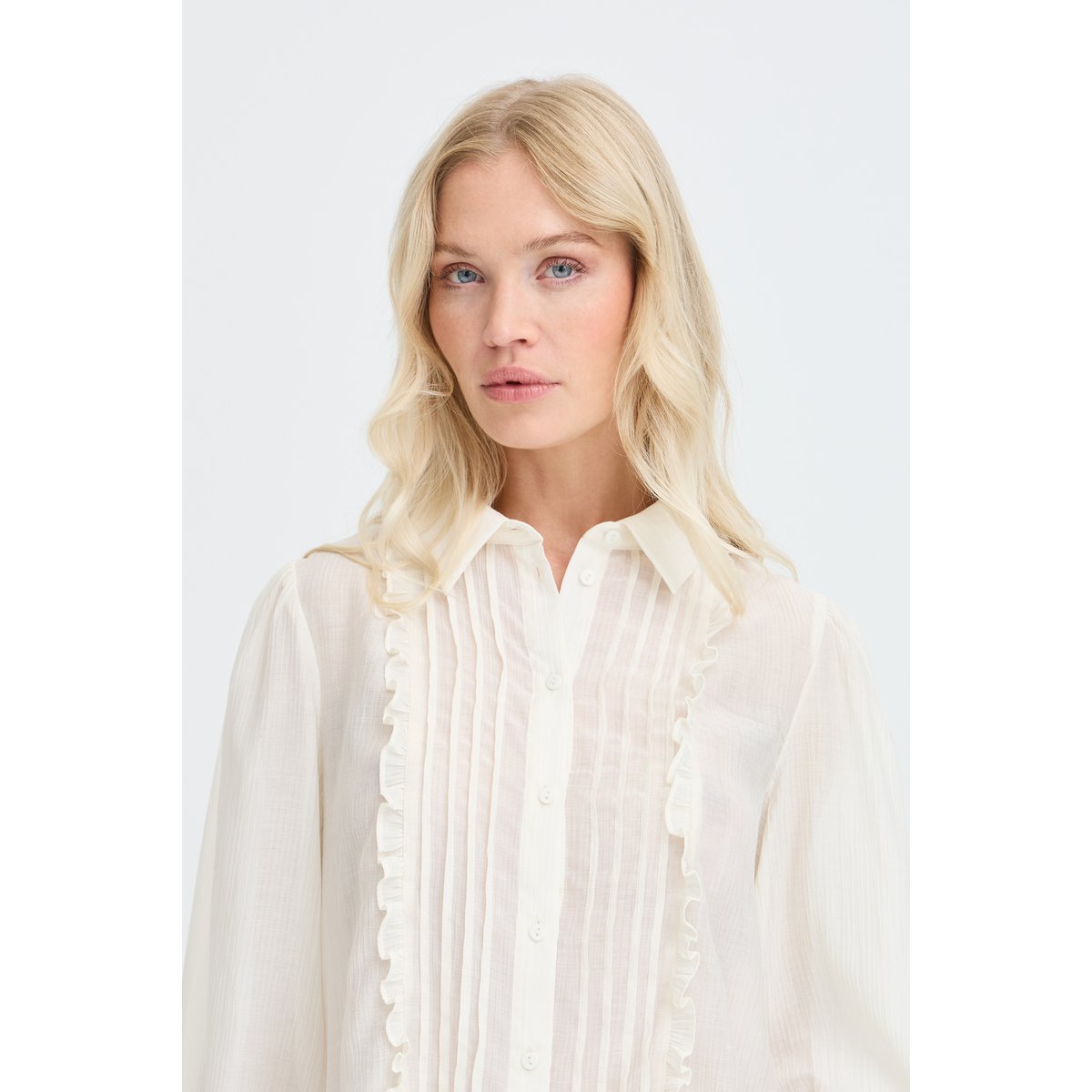 Chemise à manches longues blanc marshmallow, B.YOUNG
