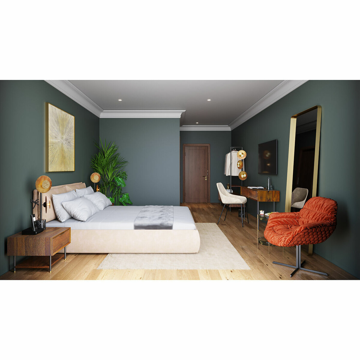Miroir Curve MO laiton 70x200cm miroir, KARE DESIGN