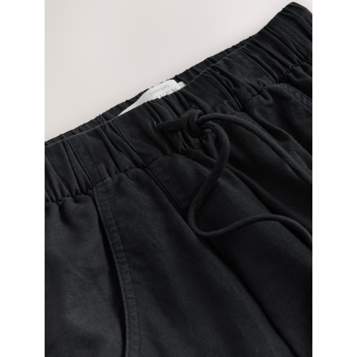 Pantalon barrel en lin et coton noir, NEXT