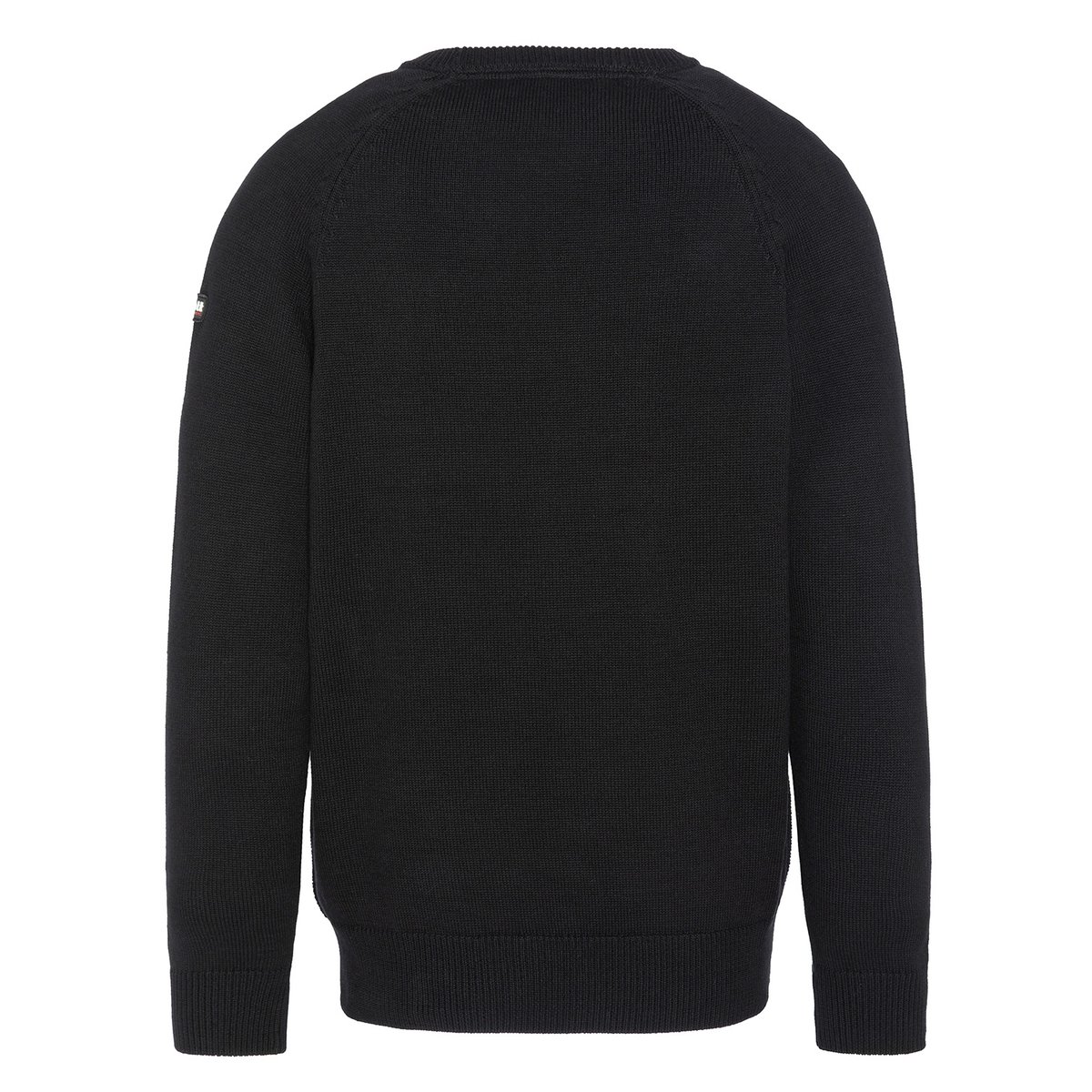 Pull col rond côtelé noir, SCHOTT