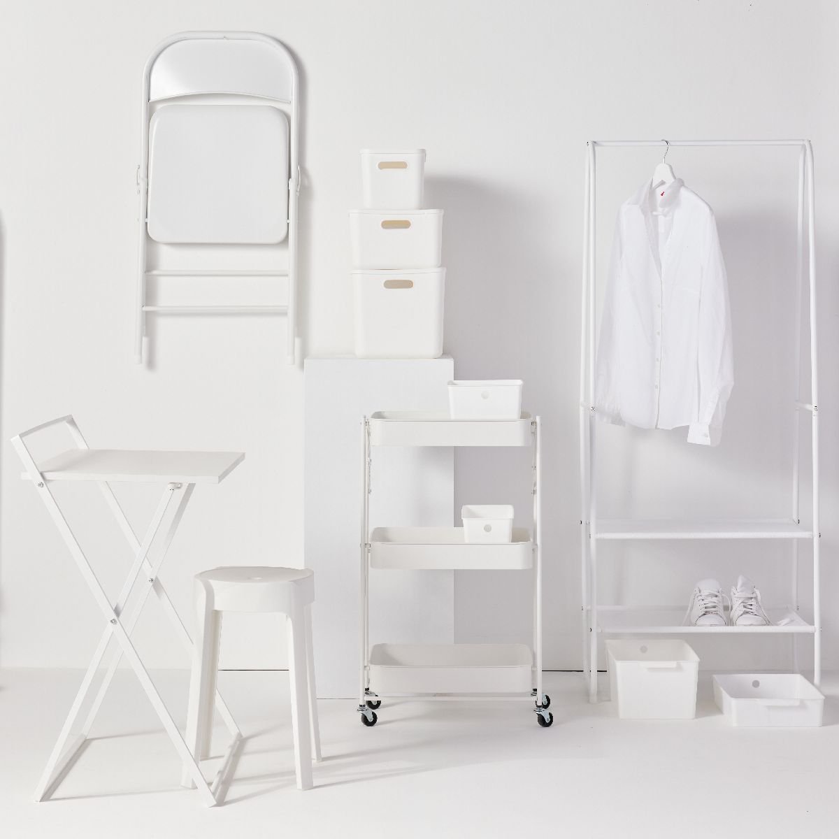 Panier de rangement plastique EQUIPMENT blanc, UTILITY