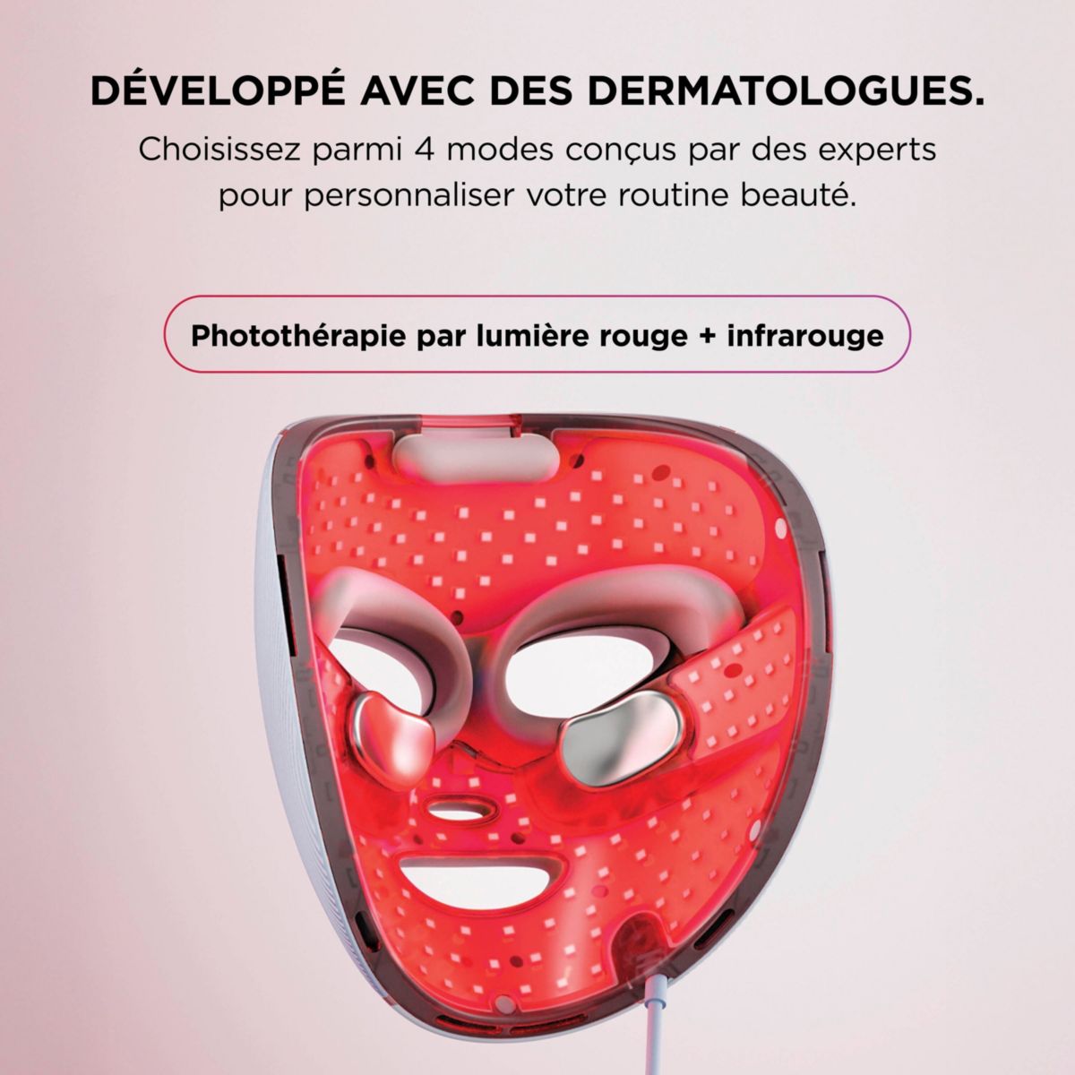 Masque LED CryoGlow avec rafraîchissement du contour des yeux Lilas couleur unique, SHARK