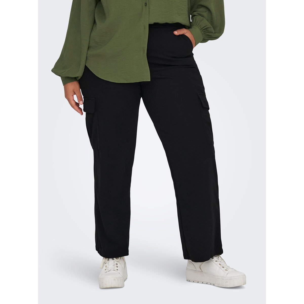 Pantalon Cargo noire - black, ONLY CARMAKOMA