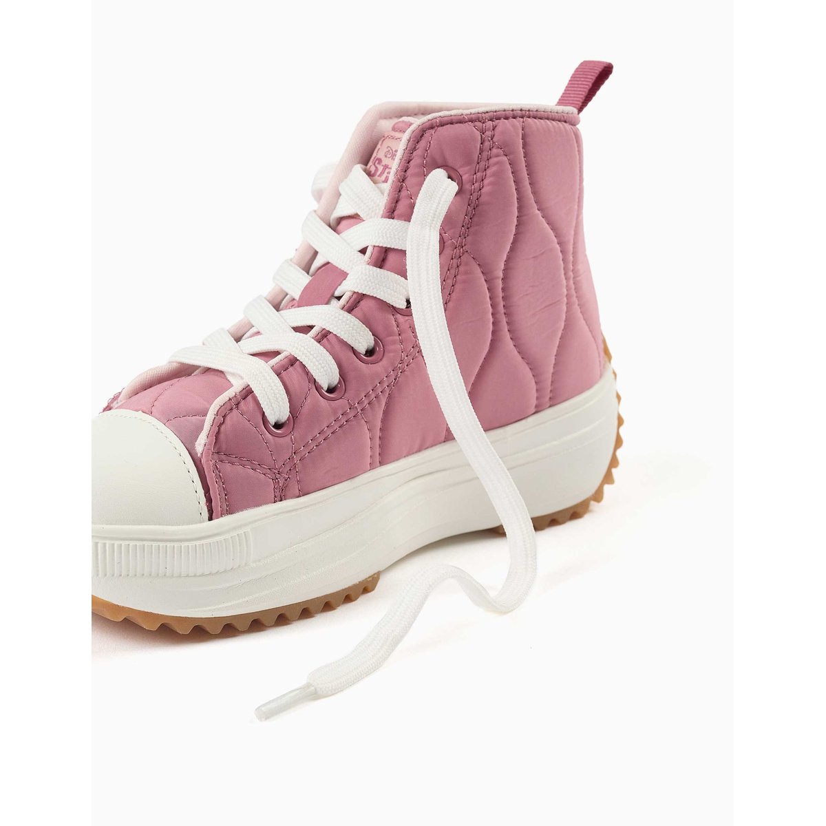 Baskets montantes matelassées avec imprimé Stitch rose foncé, ZIPPY