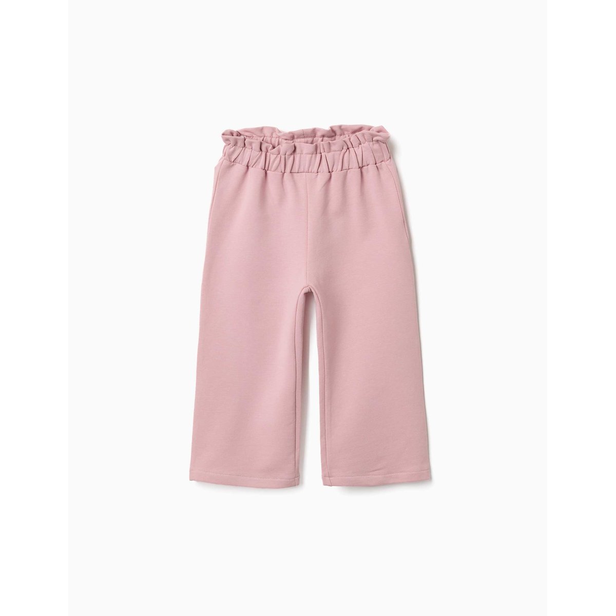Pantalon à jambe large en molleton avec taille élastique rose clair, ZIPPY