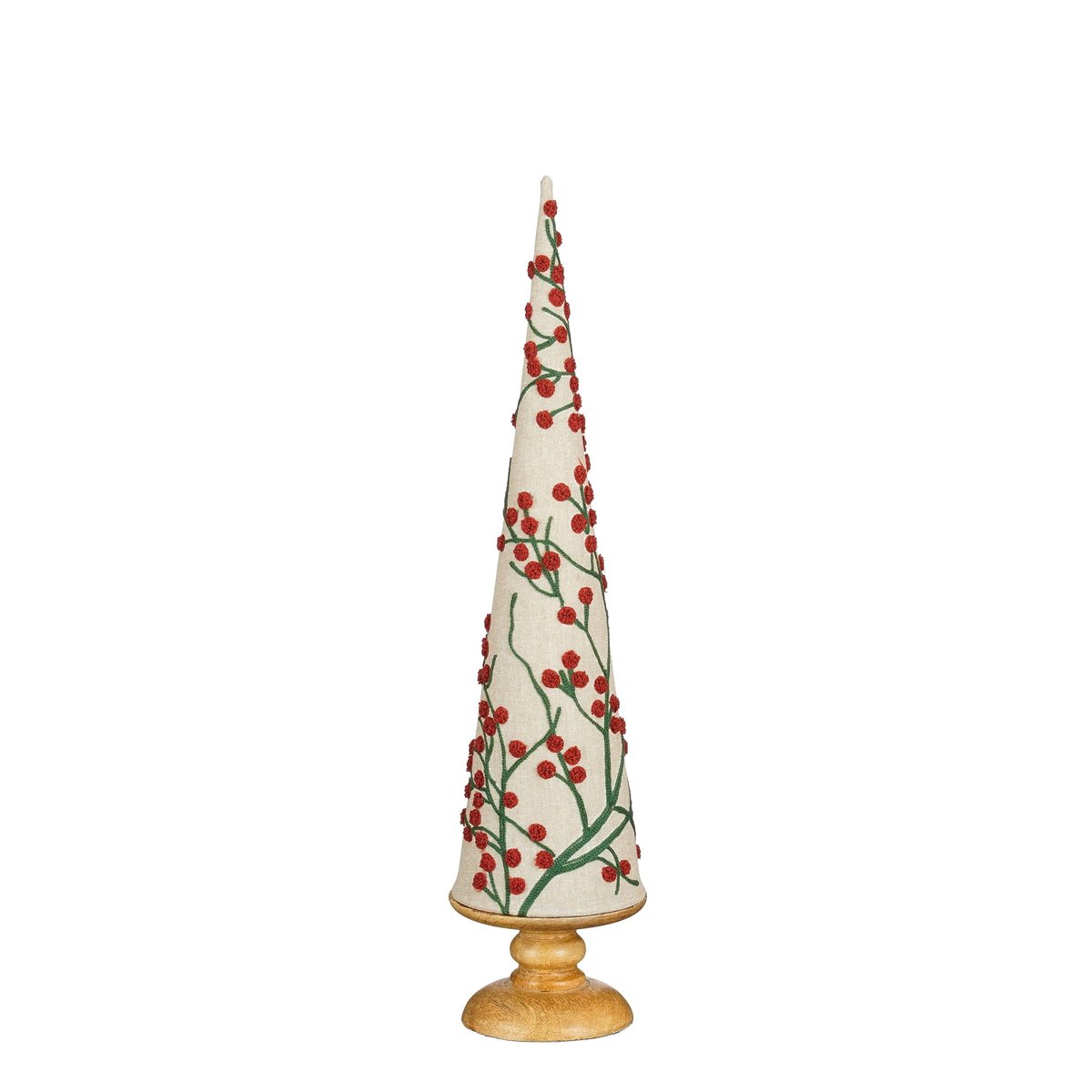 Sapin de Noël décoratif avec imprimé de baies NOOLI rouge, MICA DECORATIONS