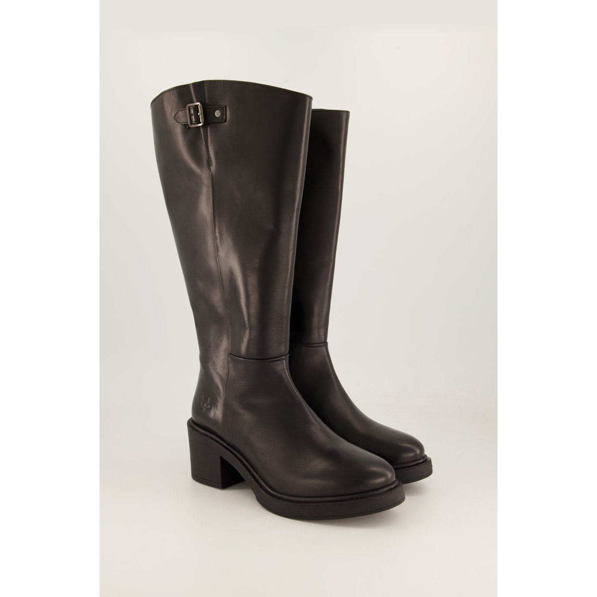 Bottes en cuir, tige 3XL , pied large noir, ULLA POPKEN