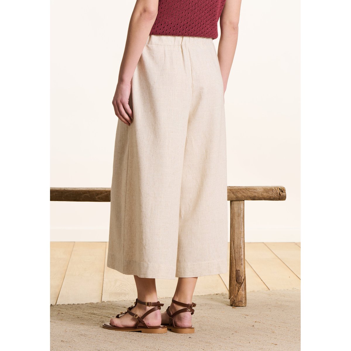 Pantalon irisé large 7/8ème greige, LA FEE MARABOUTEE