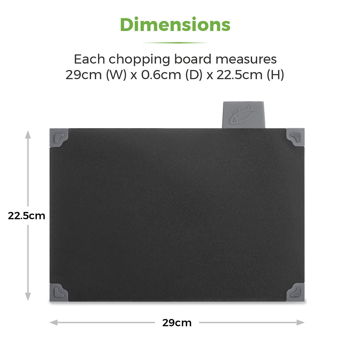 4-Piece Chopping Board Set black, TOWER