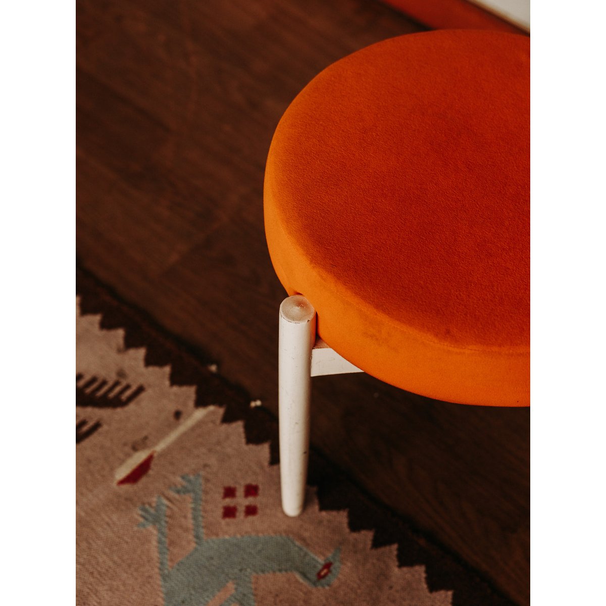Tabouret orange Axel N°114 - Bon état orange, DEBONGOUT