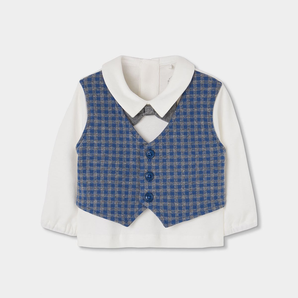 Ensemble bébé garçon maille à carreaux gris, BOBOLI