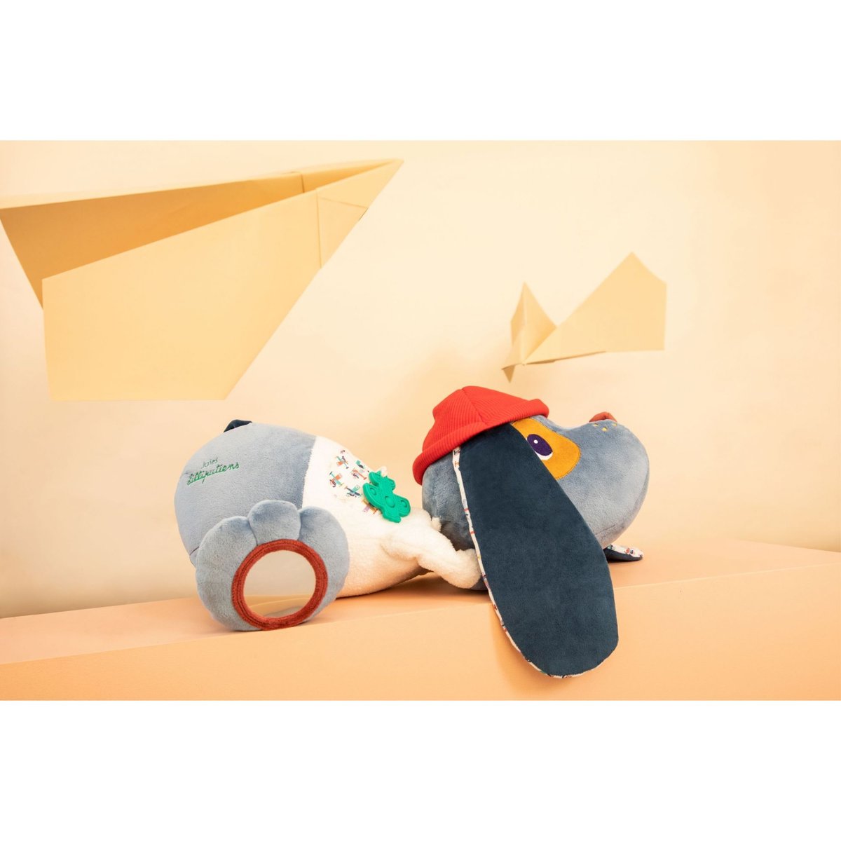 Peluche d'activités bleu, écru, rouge, LILLIPUTIENS