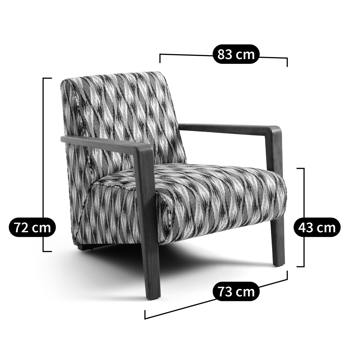 Fauteuil viscose-lin chiné, Sanami beige ficelle, AM.PM